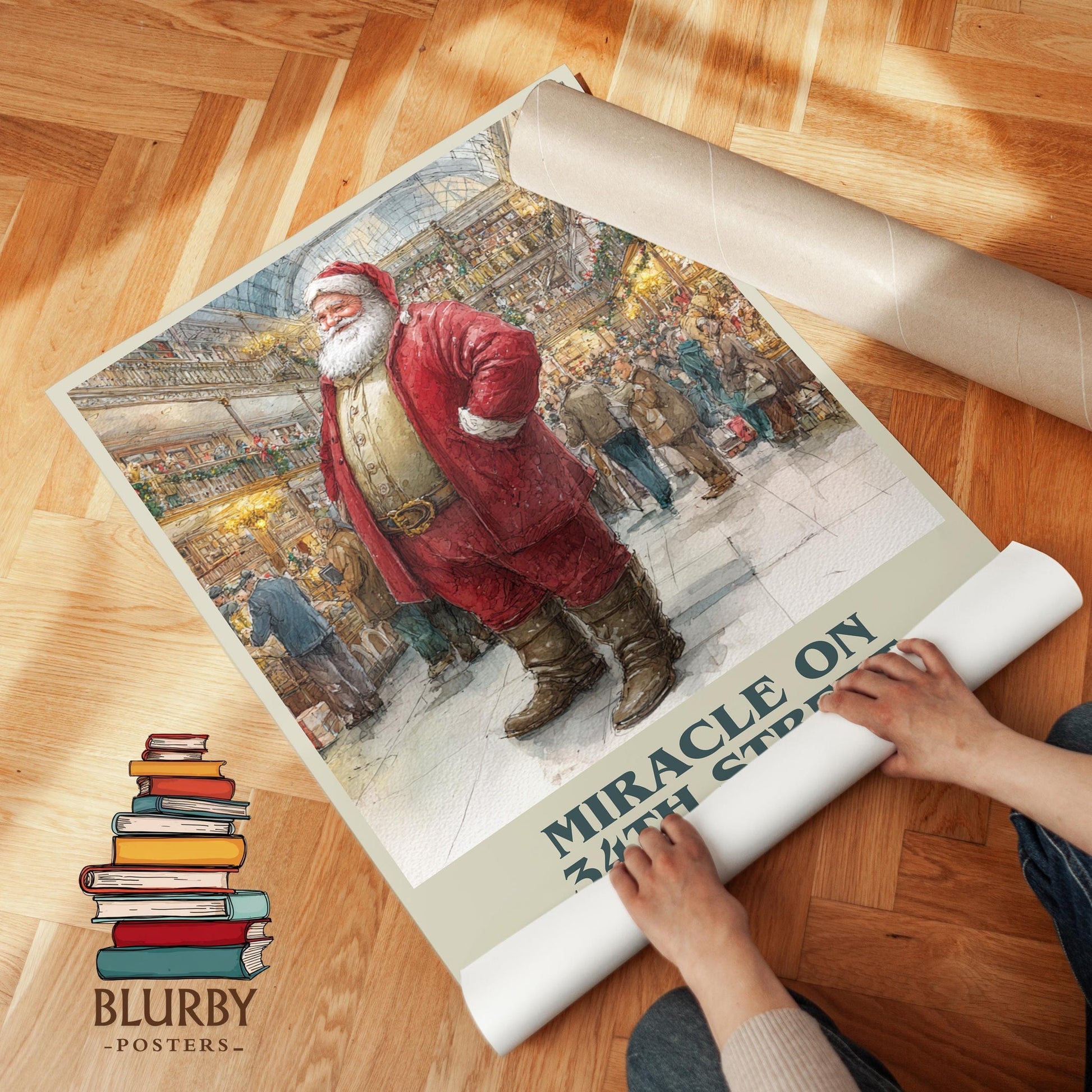 Miracle On 34th Street book cover poster paired in gallery wall – literary art prints