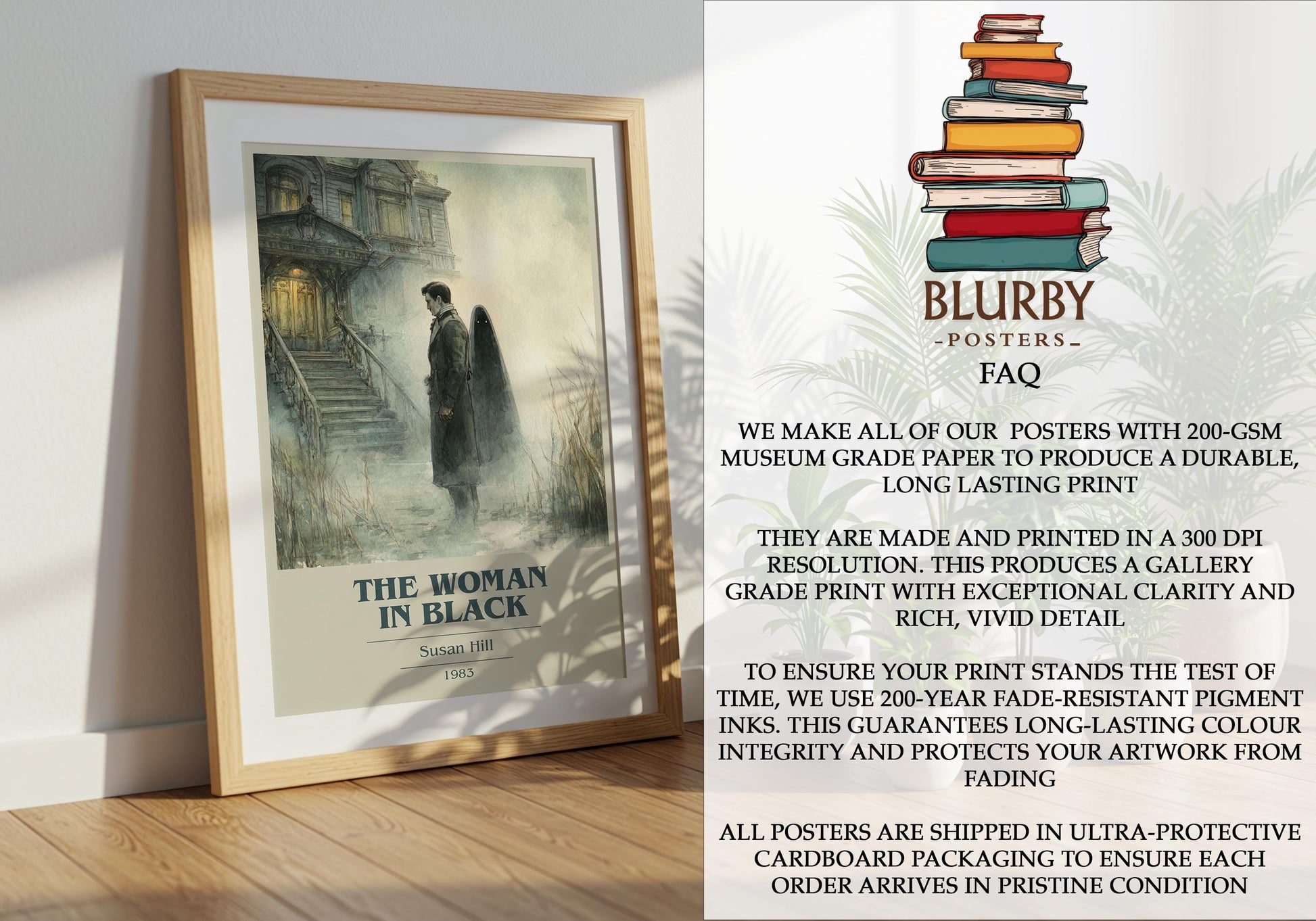 The Woman in Black by Susan Hill | Book Poster | Literary Art Gift For Book Lover | Novel Inspired Wall Art