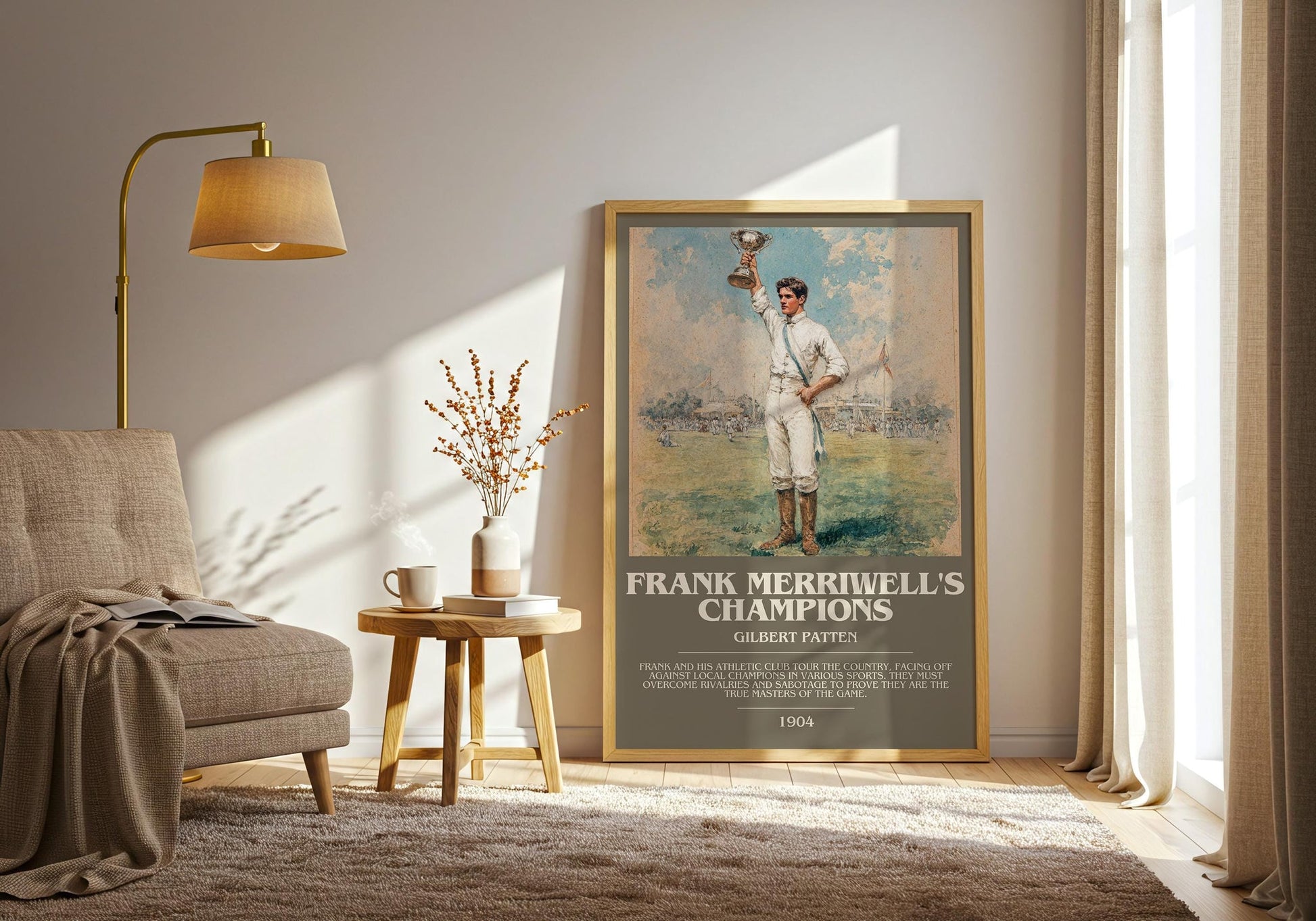 Frank Merriwell's Champions bookish print on bookshelf – Gilbert Patten fan gift