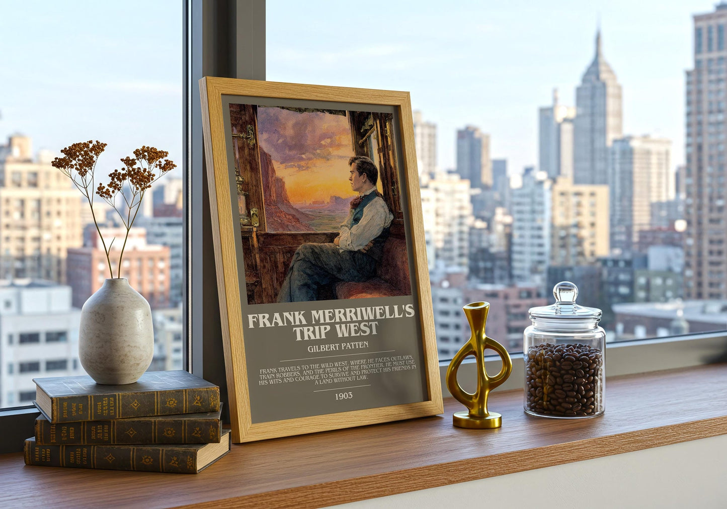 Frank Merriwell's Trip West bookish book poster framed on wall – romance wall art