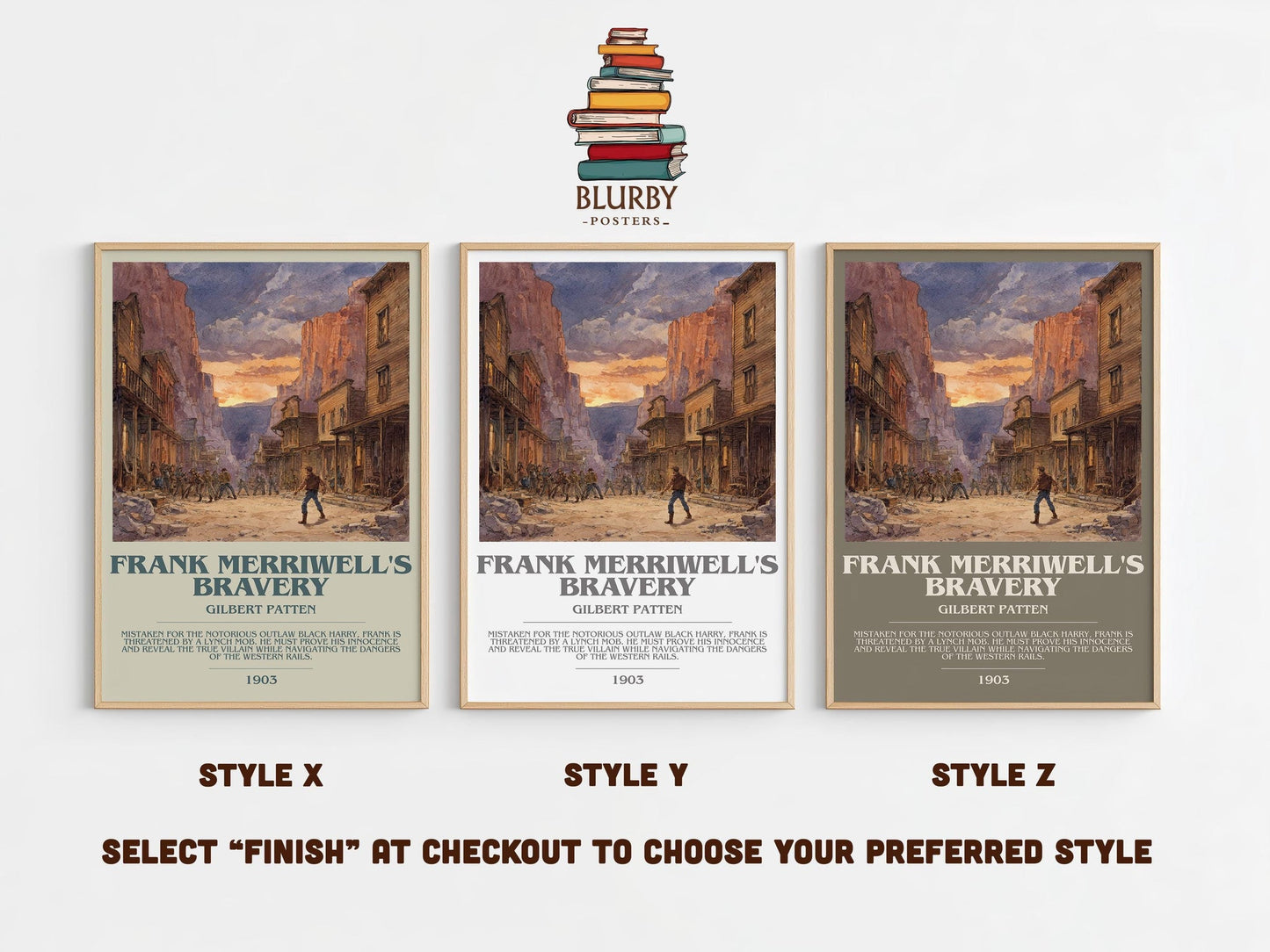 Frank Merriwell's Bravery bookish poster colour and style options – Gilbert Patten book art