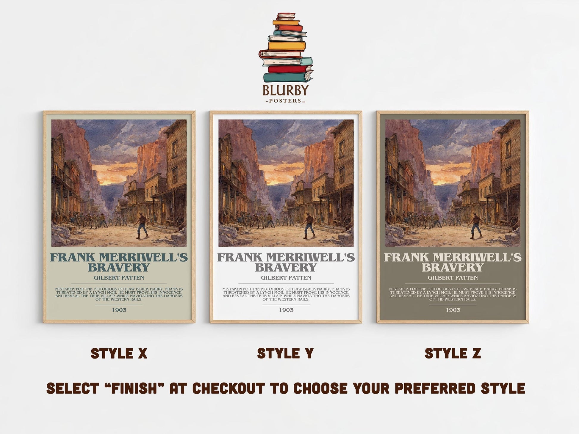 Frank Merriwell's Bravery bookish poster colour and style options – Gilbert Patten book art
