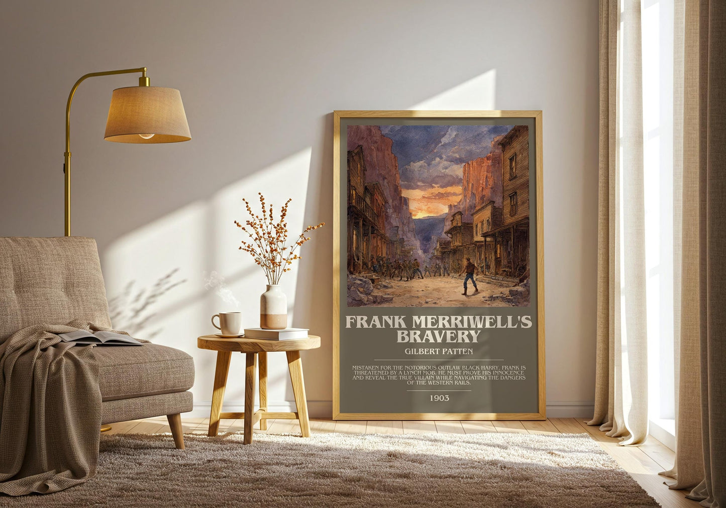 Frank Merriwell's Bravery bookish print on bookshelf – Gilbert Patten fan gift