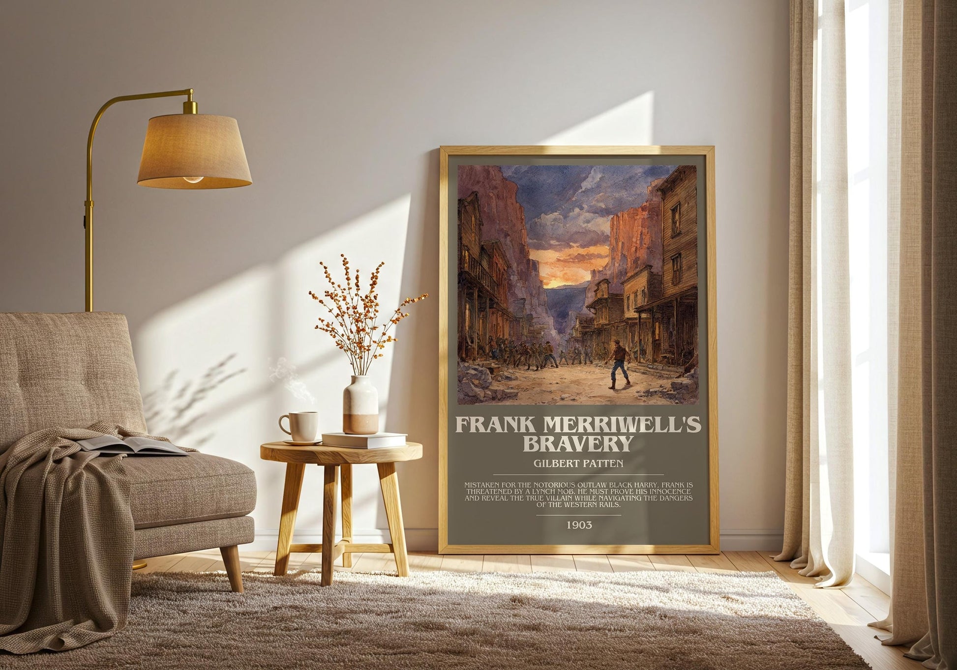 Frank Merriwell's Bravery bookish print on bookshelf – Gilbert Patten fan gift