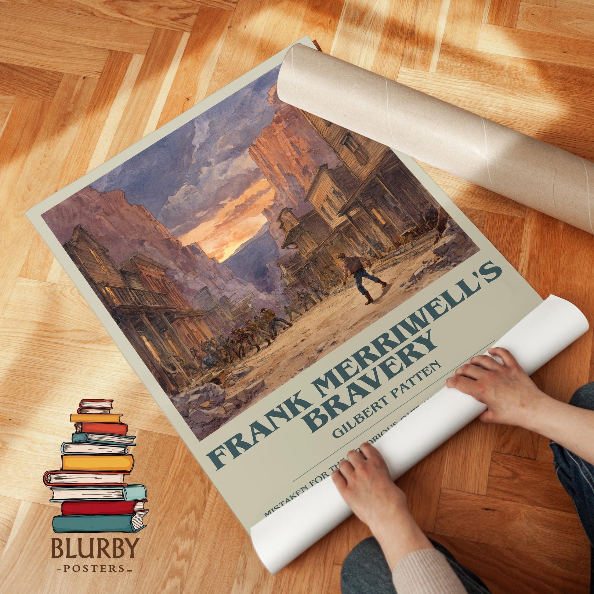 Frank Merriwell's Bravery book poster packaging – museum-quality print rolled in protective tube