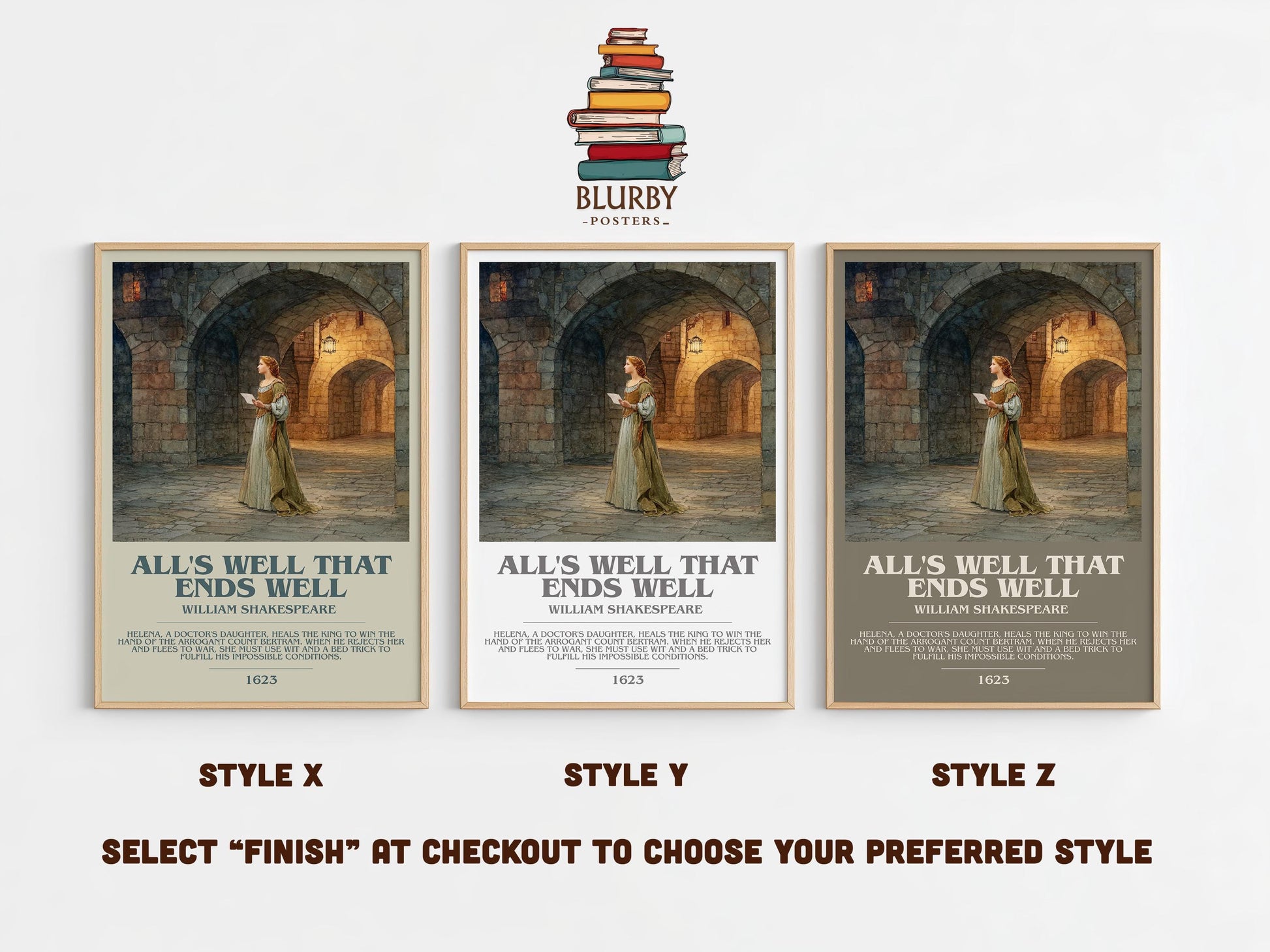 All's Well That Ends Well by William Shakespeare | Book Poster | Literary Art Gift For Book Lover | Novel Inspired Wall Art | Free Delivery