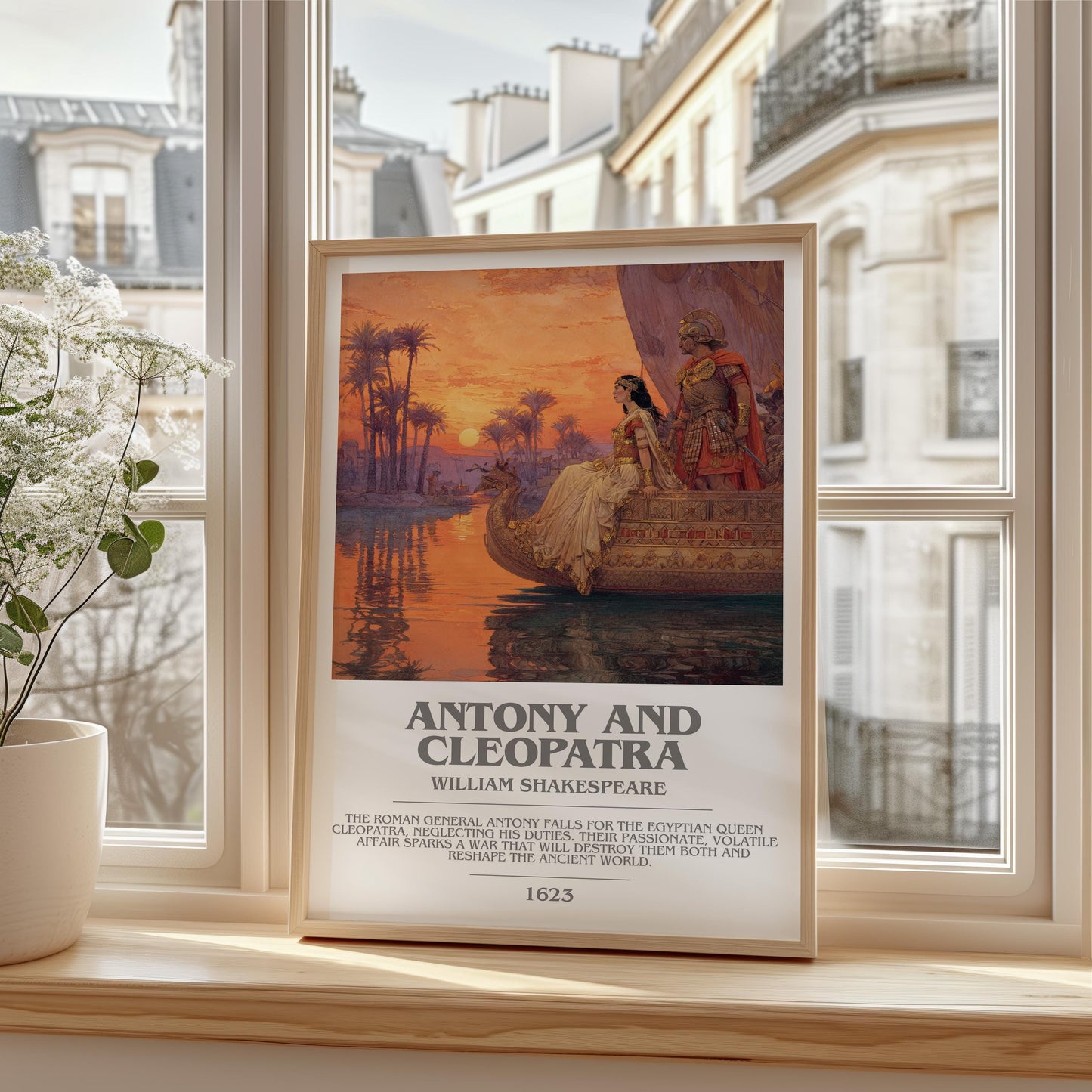 Antony and Cleopatra by William Shakespeare | Book Poster | Literary Art Gift For Book Lover | Novel Inspired Wall Art | Free Delivery