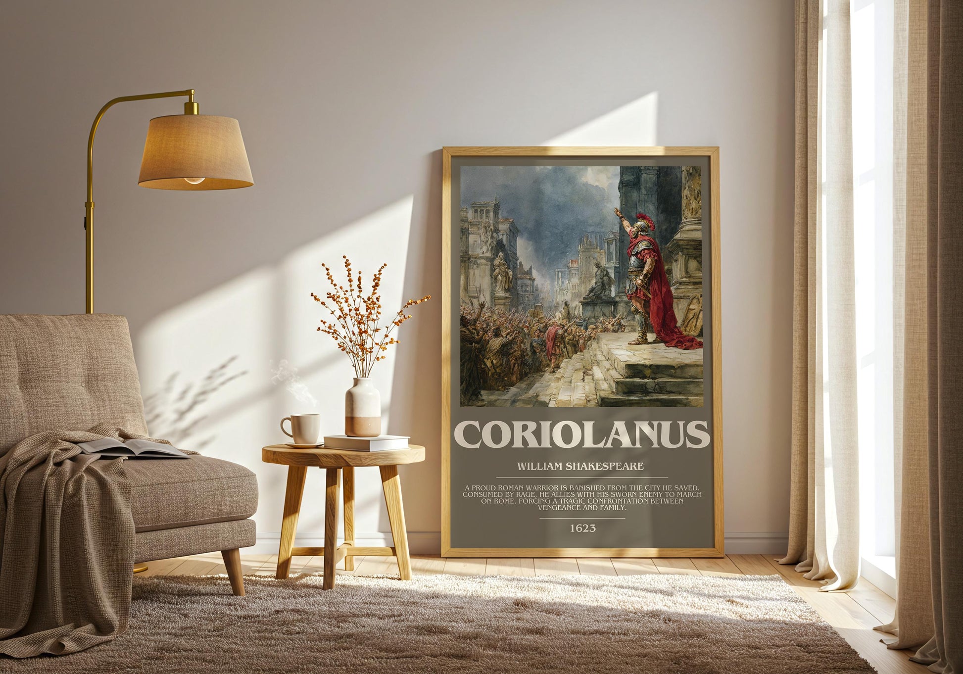 Coriolanus by William Shakespeare | Book Poster | Literary Art Gift For Book Lover | Novel Inspired Wall Art | Free Delivery