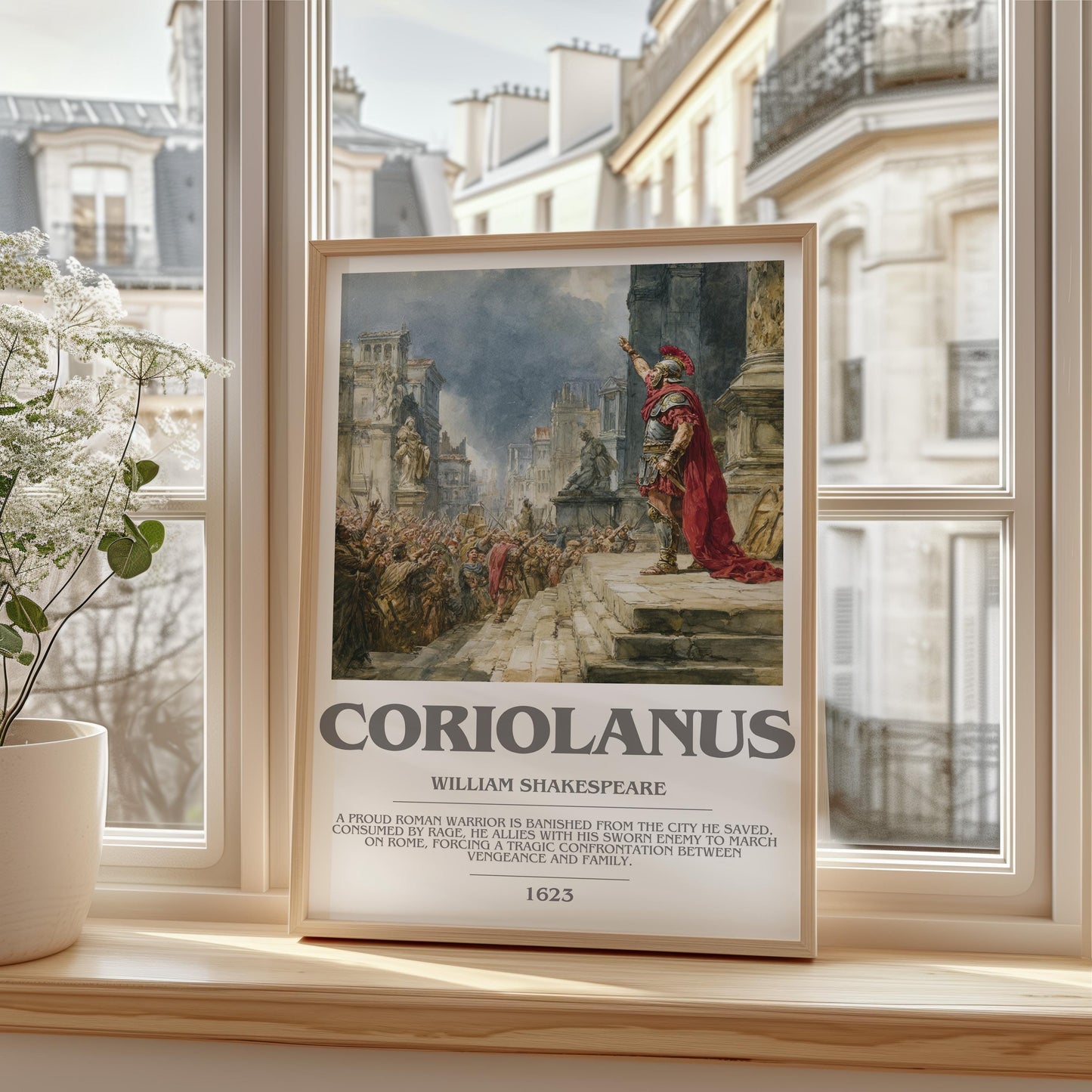 Coriolanus by William Shakespeare | Book Poster | Literary Art Gift For Book Lover | Novel Inspired Wall Art | Free Delivery