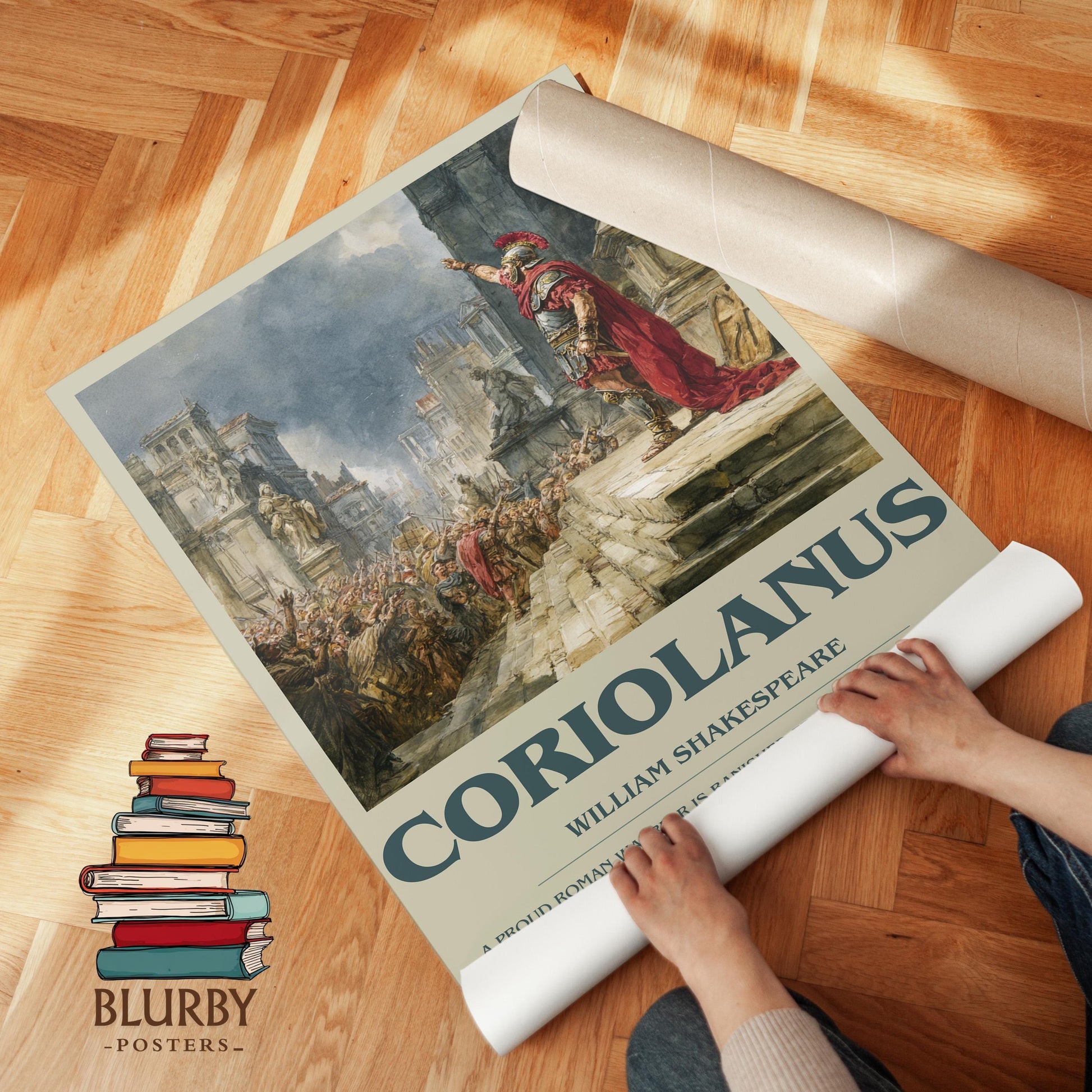 Coriolanus by William Shakespeare | Book Poster | Literary Art Gift For Book Lover | Novel Inspired Wall Art | Free Delivery