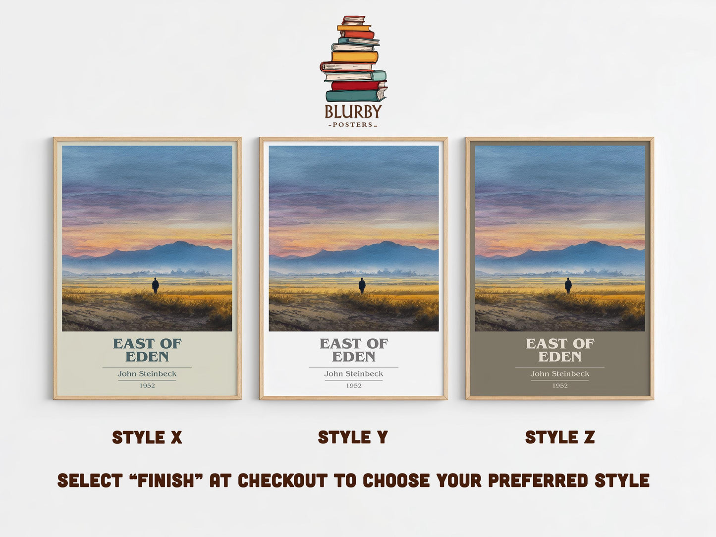 East of Eden book cover poster colour and style options – John Steinbeck book art