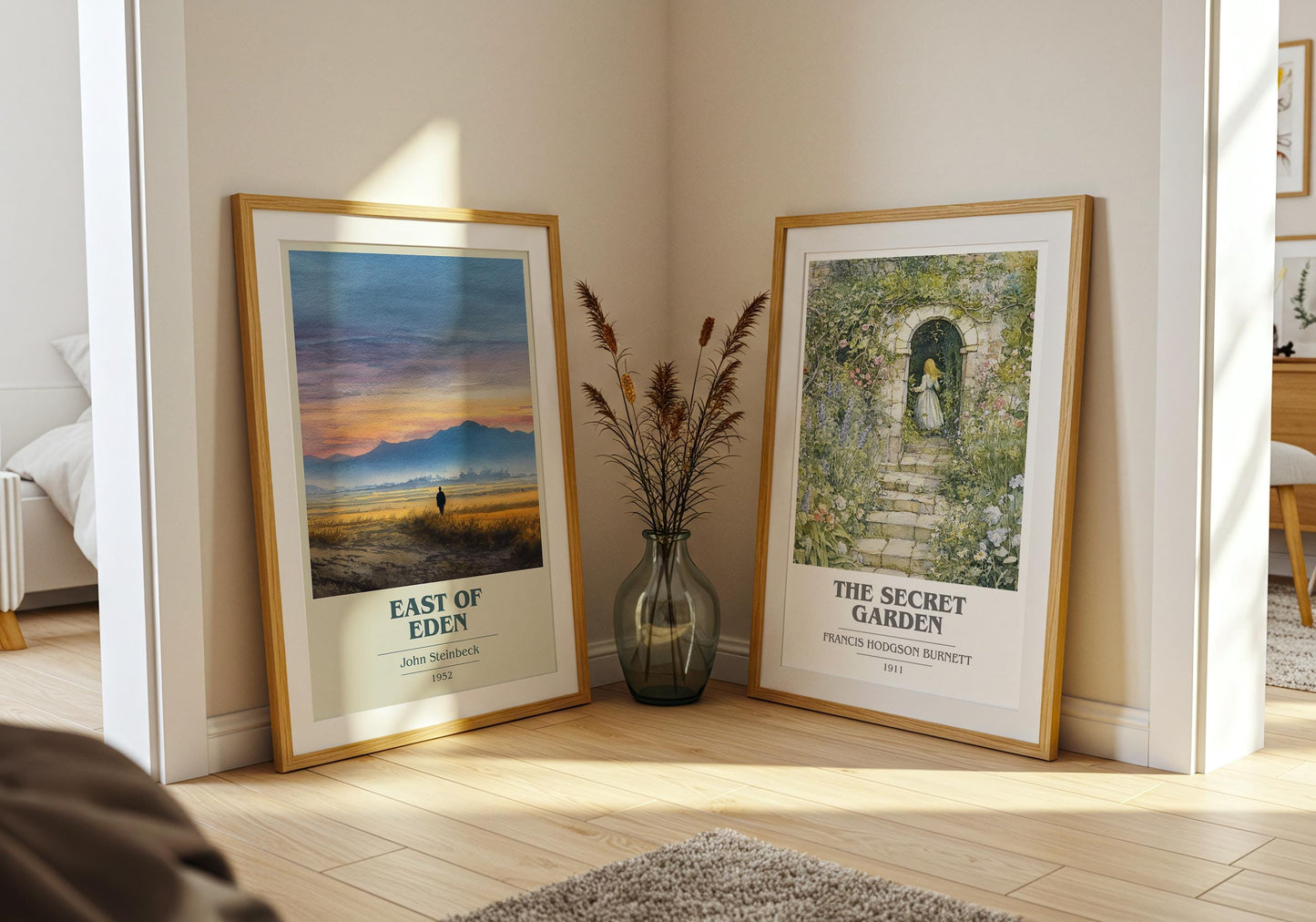 East of Eden book cover poster paired in gallery wall – literary art prints