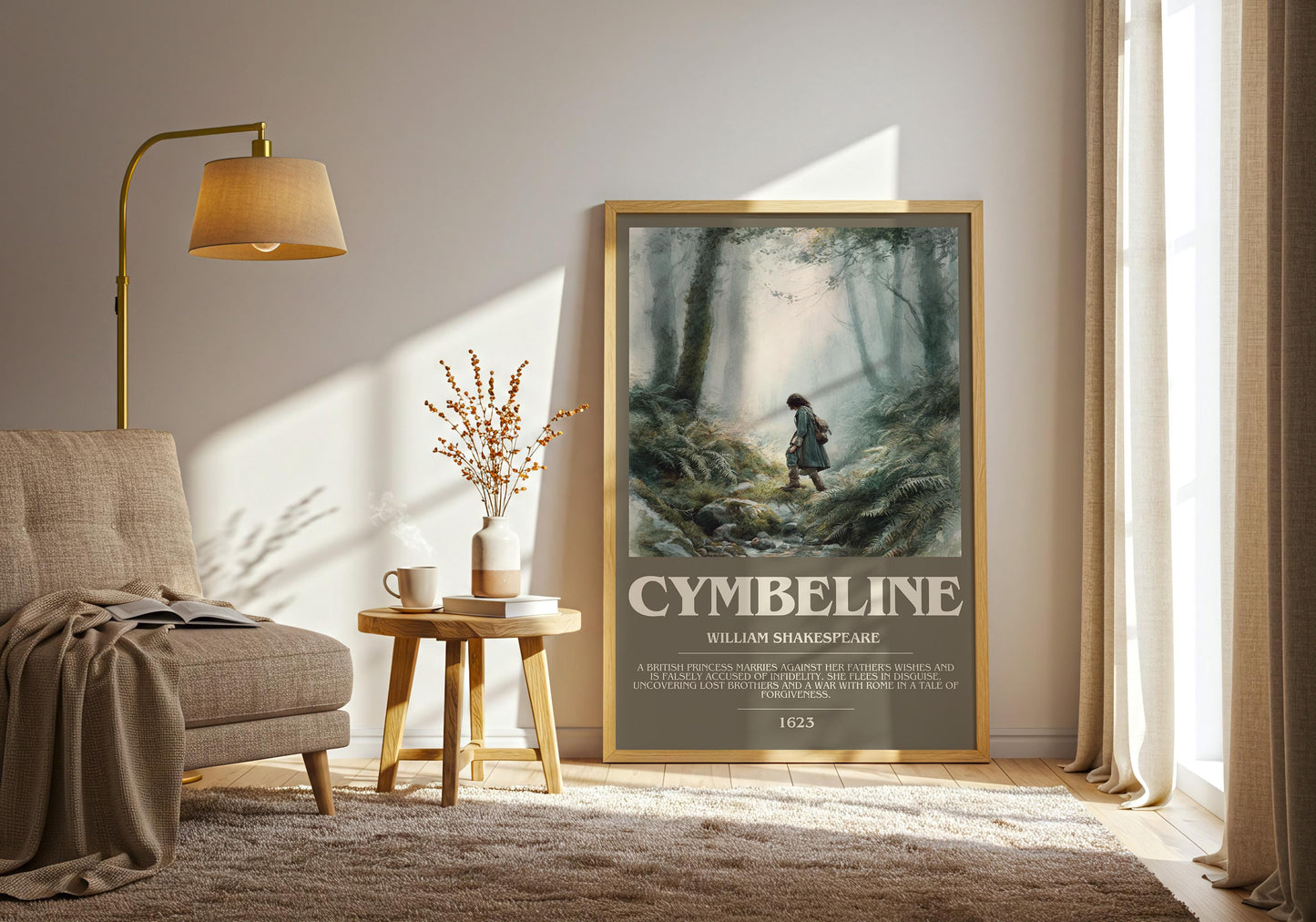 Cymbeline by William Shakespeare | Book Poster | Literary Art Gift For Book Lover | Novel Inspired Wall Art | Free Delivery