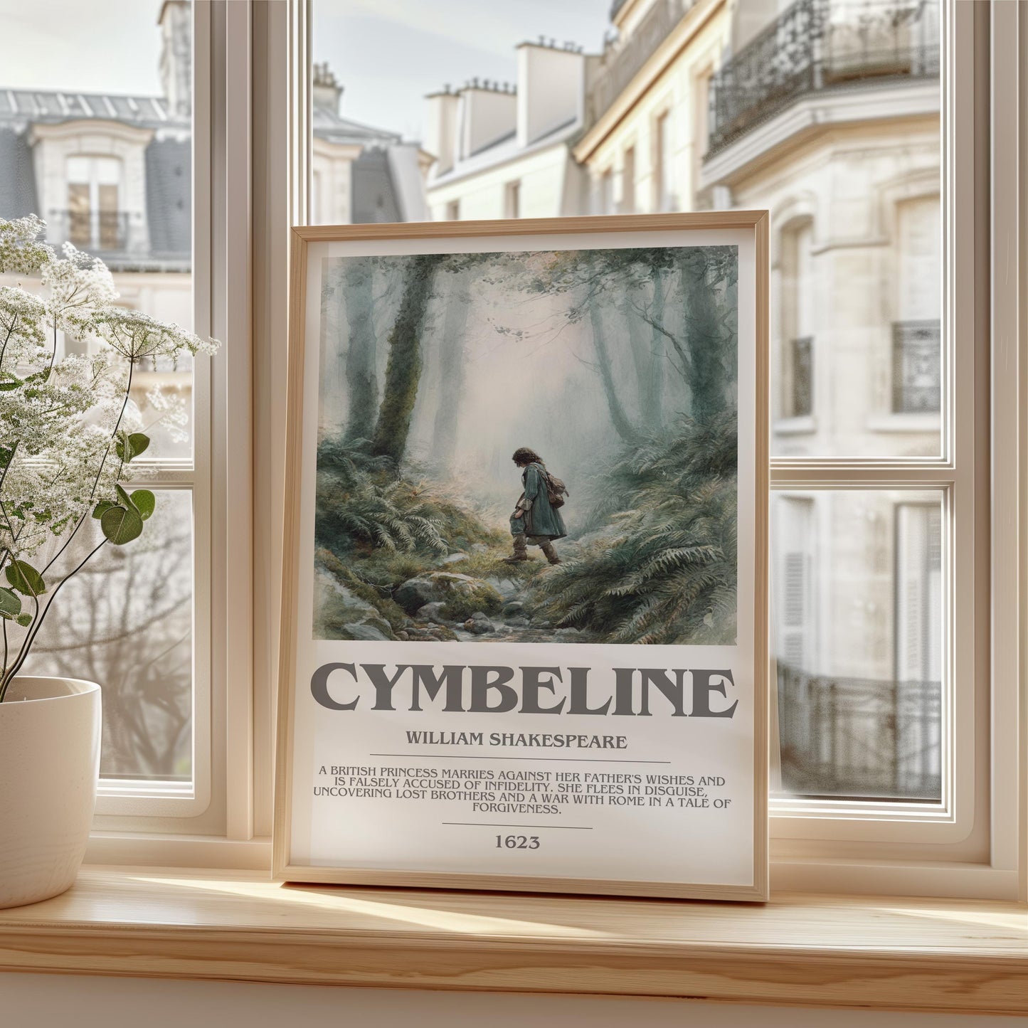 Cymbeline by William Shakespeare | Book Poster | Literary Art Gift For Book Lover | Novel Inspired Wall Art | Free Delivery