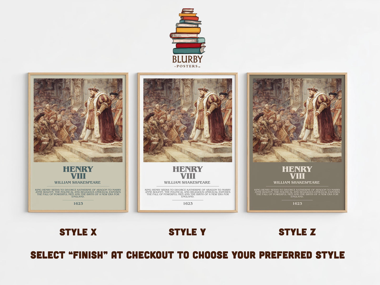 Henry VIII by William Shakespeare | Book Poster | Literary Art Gift For Book Lover | Novel Inspired Wall Art | Free Delivery