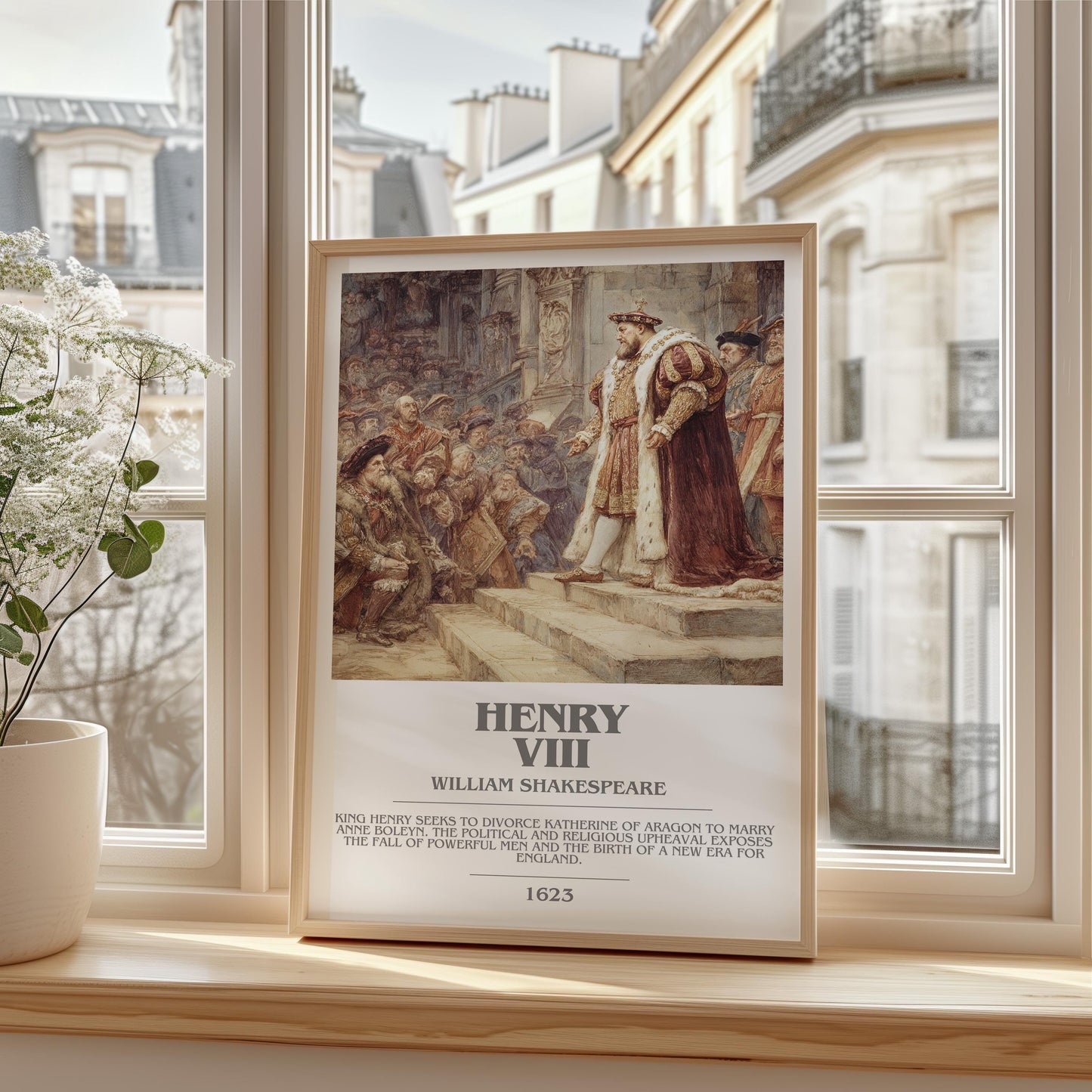 Henry VIII by William Shakespeare | Book Poster | Literary Art Gift For Book Lover | Novel Inspired Wall Art | Free Delivery