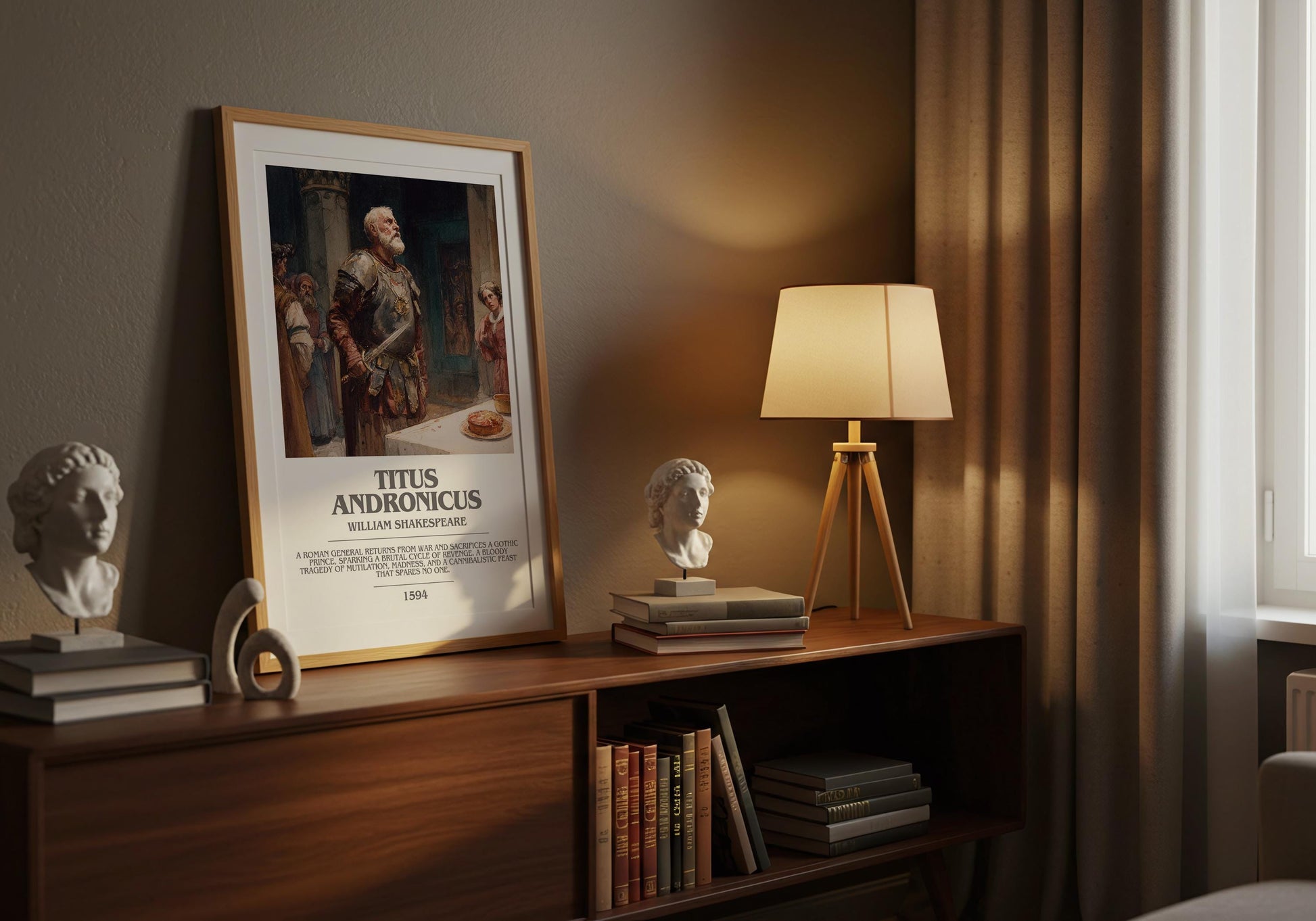 Titus Andronicus by William Shakespeare | Book Poster | Literary Art Gift For Book Lover | Novel Inspired Wall Art | Free Delivery