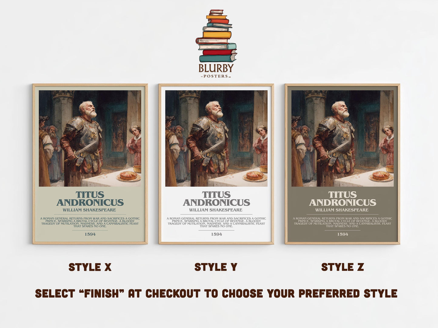 Titus Andronicus by William Shakespeare | Book Poster | Literary Art Gift For Book Lover | Novel Inspired Wall Art | Free Delivery