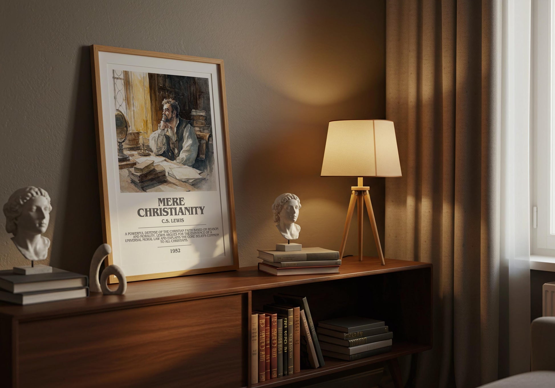 Mere Christianity by C.S. Lewis | Book Poster | Literary Art Gift For Book Lover | Novel Inspired Wall Art | Free Delivery