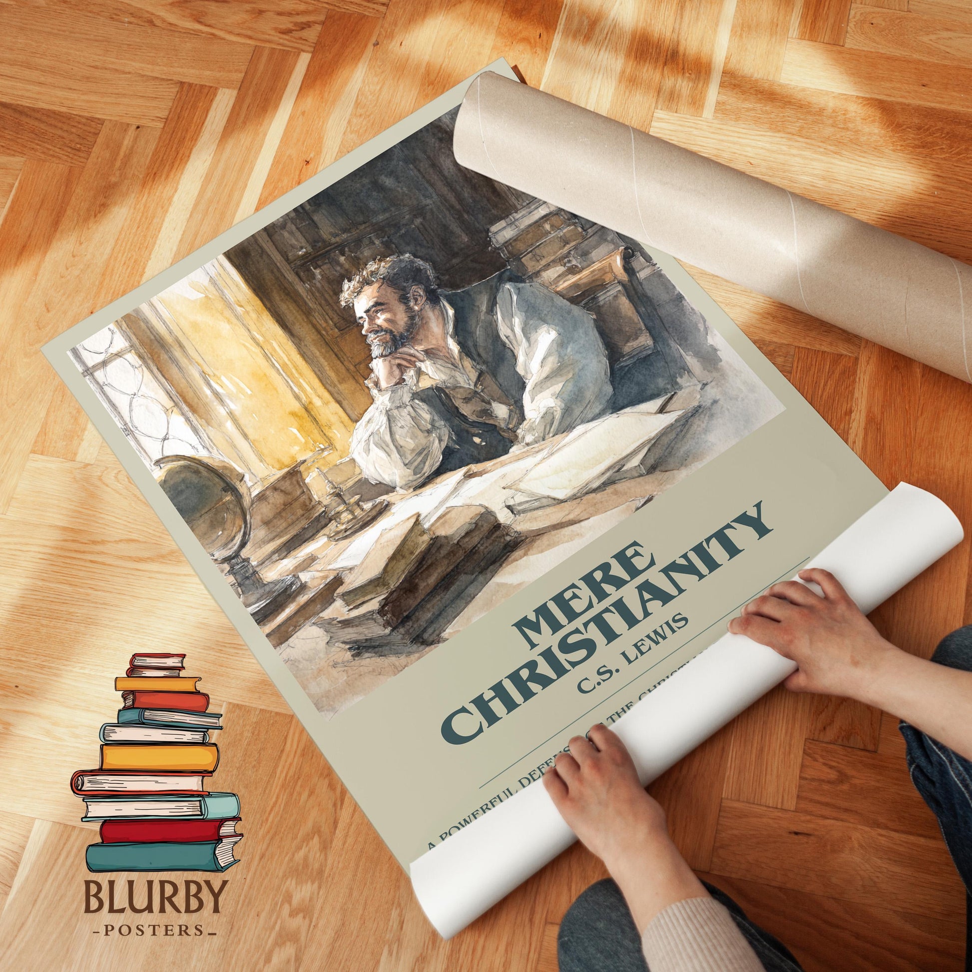 Mere Christianity by C.S. Lewis | Book Poster | Literary Art Gift For Book Lover | Novel Inspired Wall Art | Free Delivery