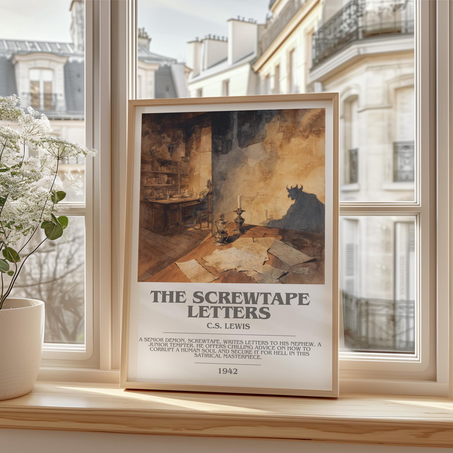 The Screwtape Letters by C.S. Lewis | Book Poster | Literary Art Gift For Book Lover | Novel Inspired Wall Art | Free Delivery