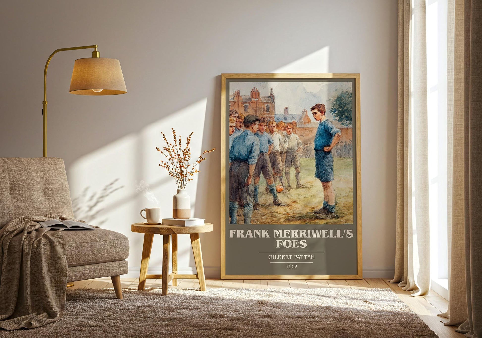Frank Merriwell's Foes book cover print on bookshelf – Gilbert Patten fan gift