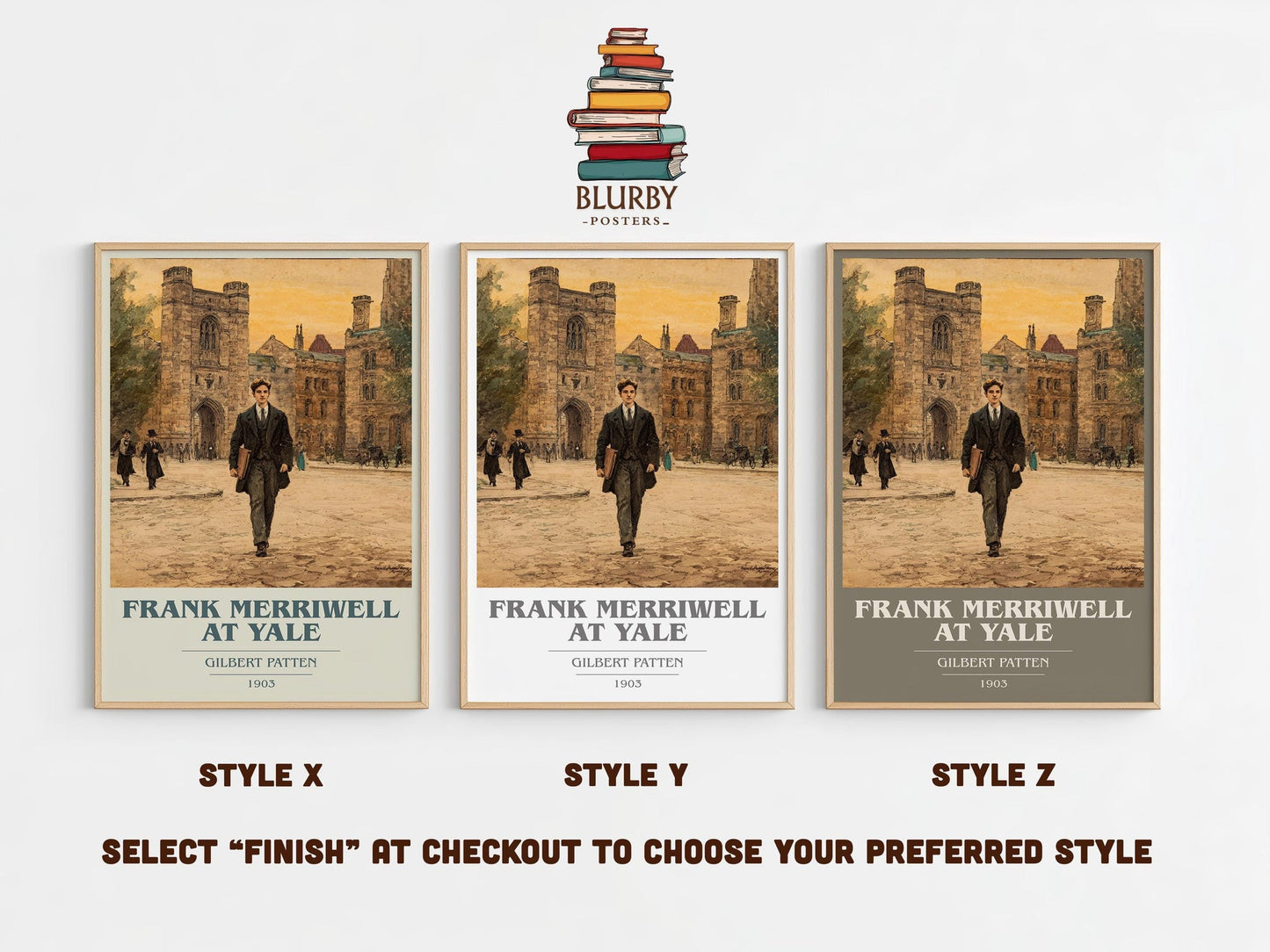 Frank Merriwell At Yale book cover poster colour and style options – Gilbert Patten book art