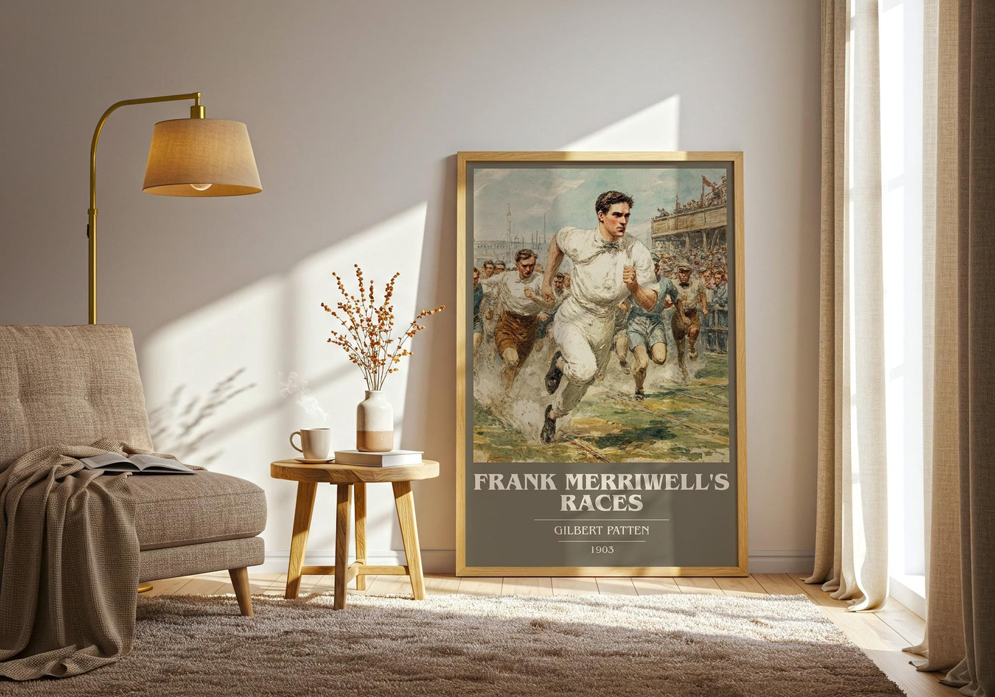 Frank Merriwell's Races book cover book poster framed on wall – adventure wall art