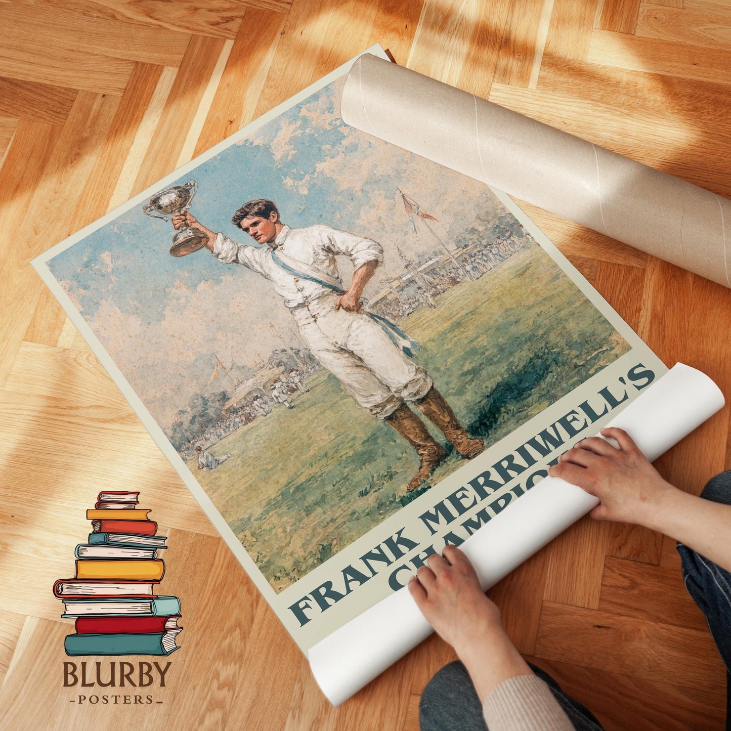 Frank Merriwell's Champions book poster packaging – museum-quality print rolled in protective tube