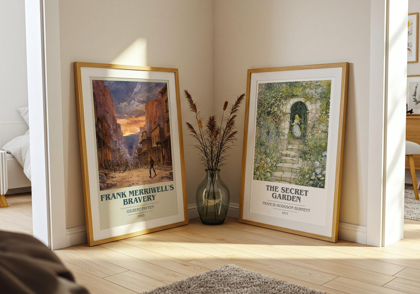 Frank Merriwell's Bravery book cover poster paired in gallery wall – literary art prints