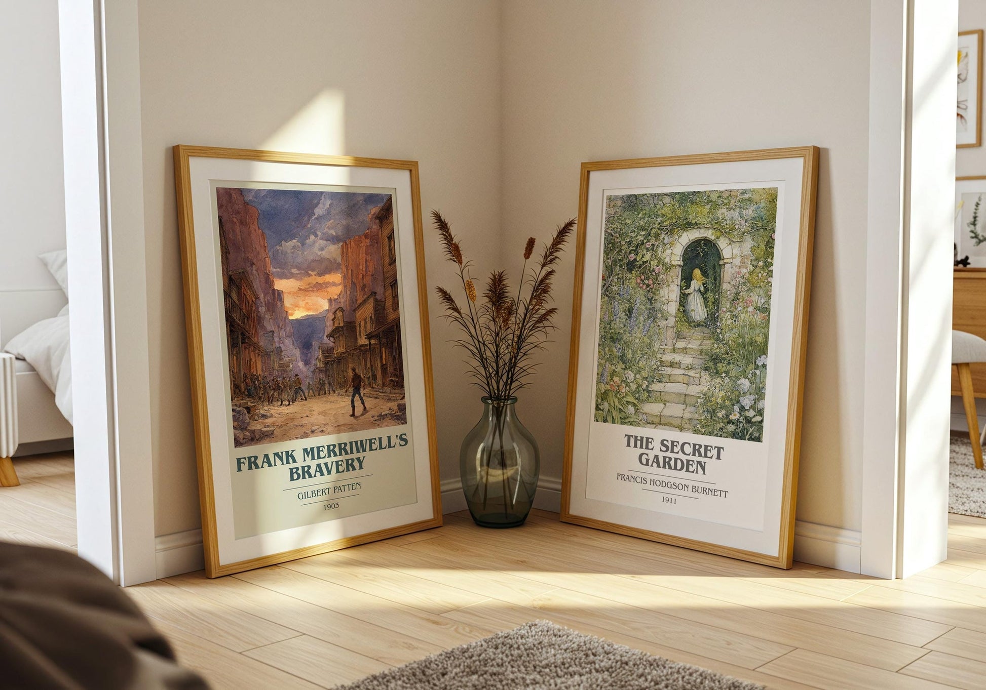 Frank Merriwell's Bravery book cover poster paired in gallery wall – literary art prints
