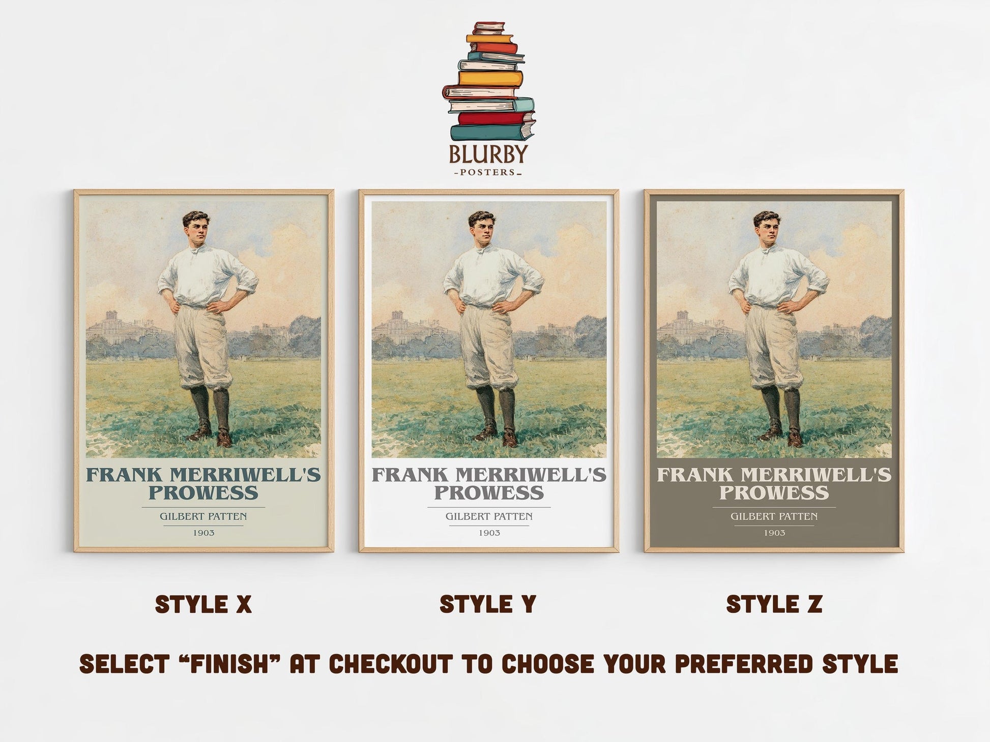 Frank Merriwell's Prowess book cover poster colour and style options – Gilbert Patten book art