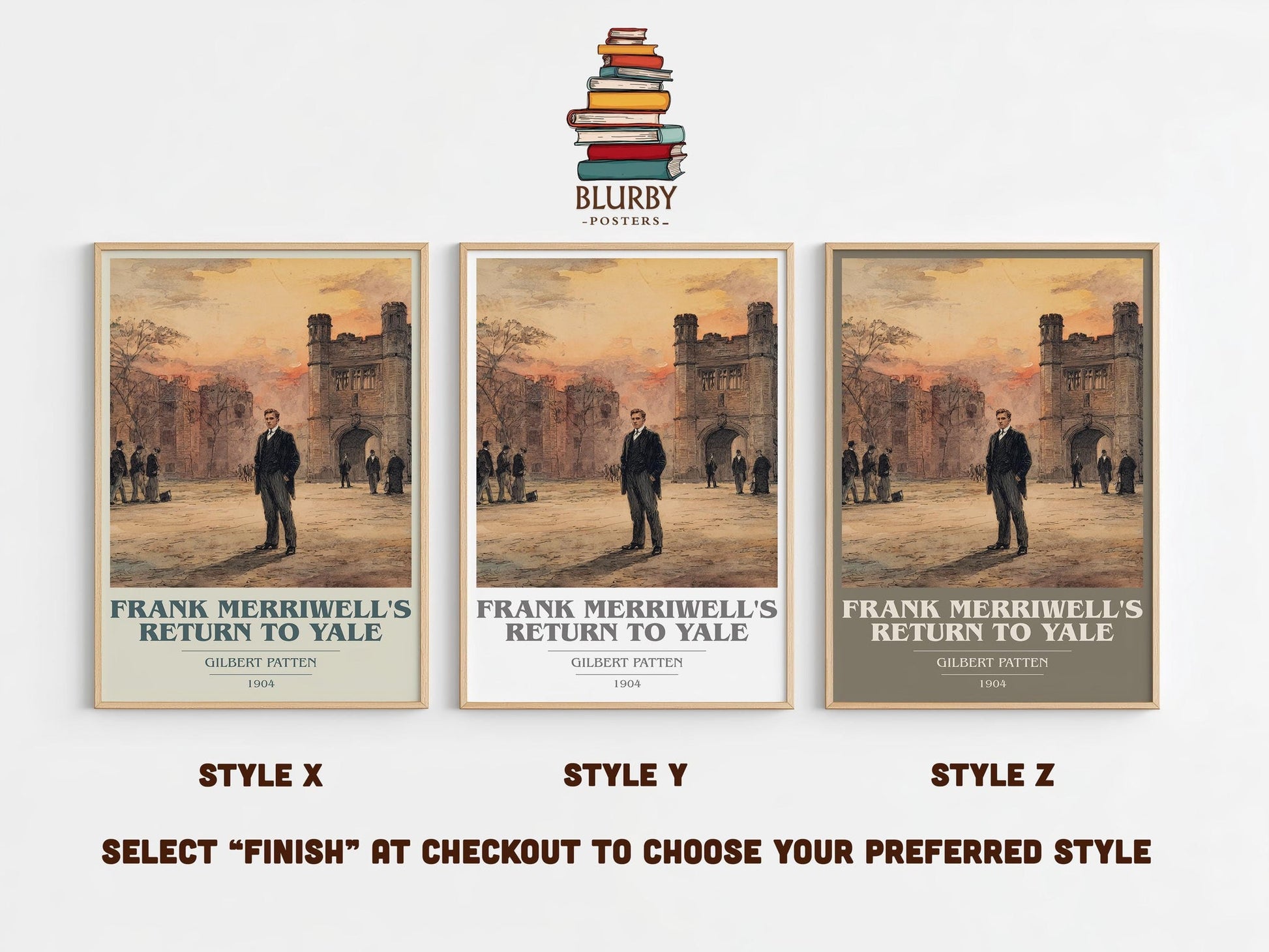 Frank Merriwell's Return To Yale book cover poster colour and style options – Gilbert Patten book art