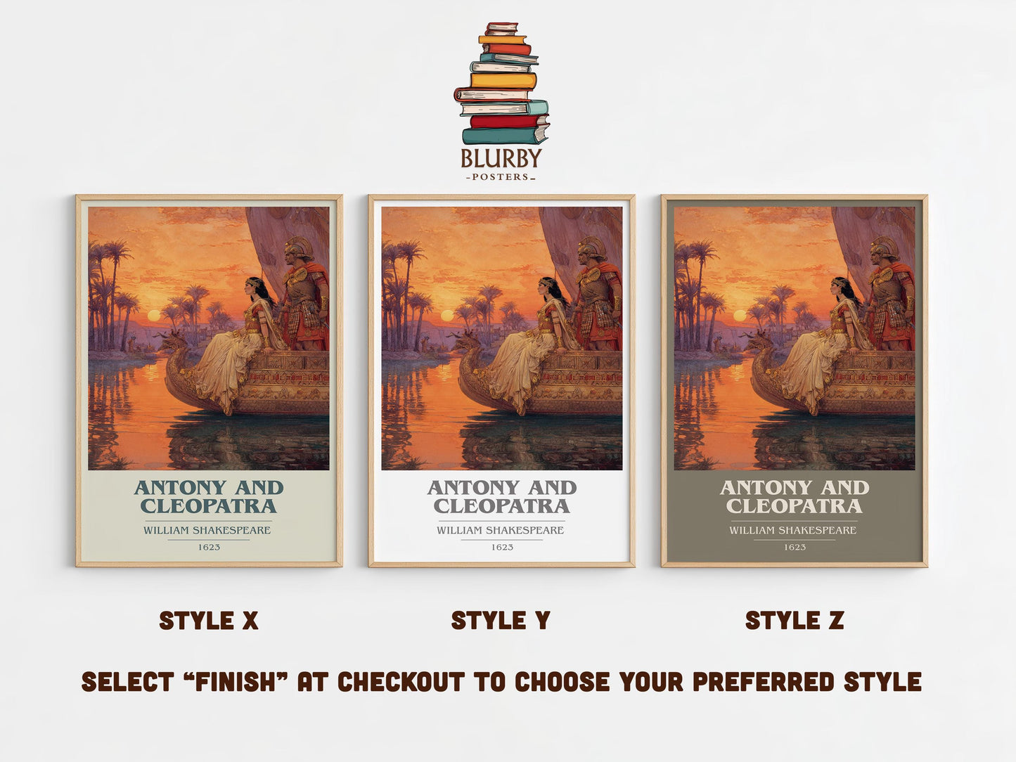 Antony and Cleopatra by William Shakespeare | Book Poster | Literary Art Gift For Book Lover | Novel Inspired Wall Art | Free Delivery