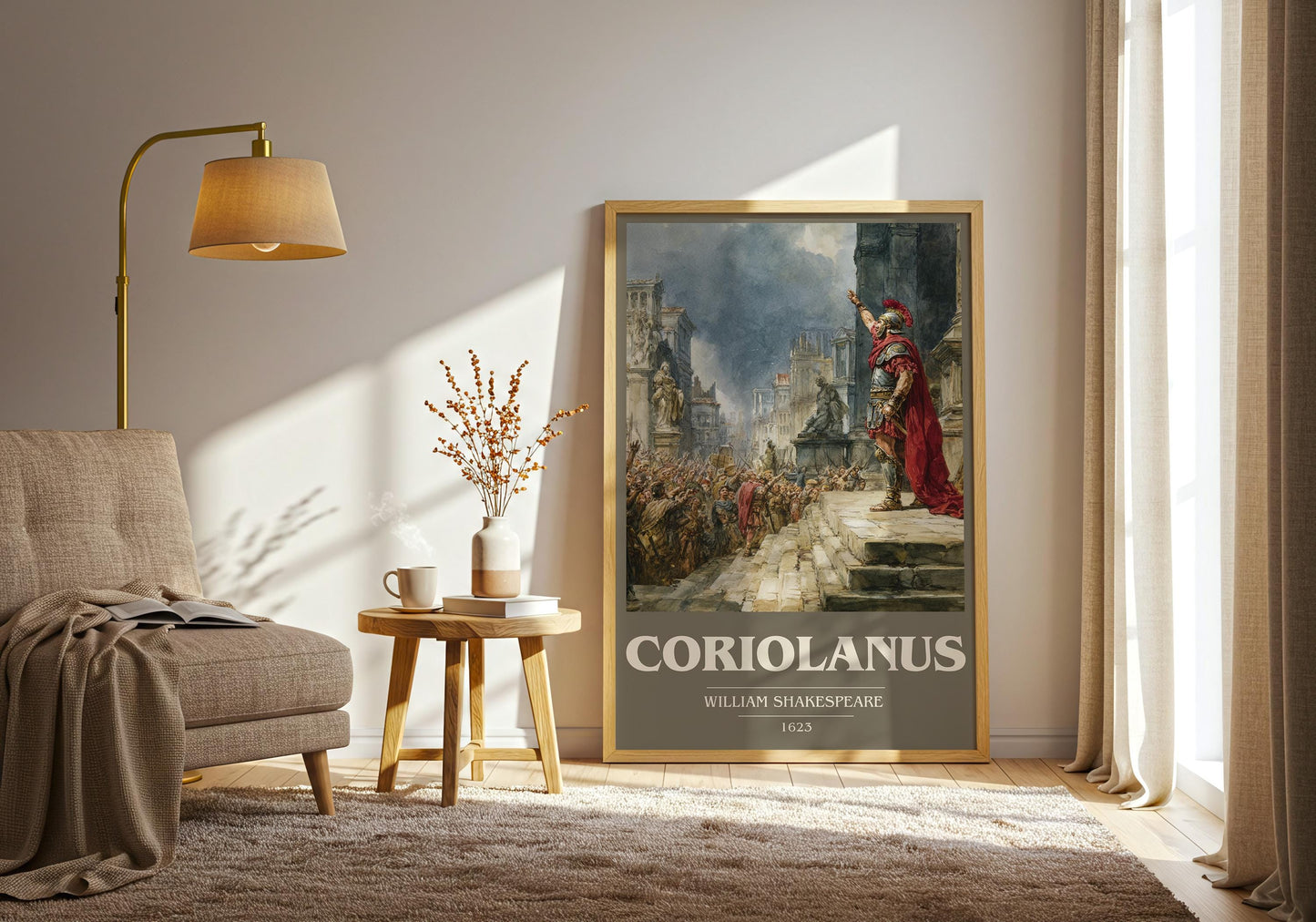 Coriolanus by William Shakespeare | Book Poster | Literary Art Gift For Book Lover | Novel Inspired Wall Art | Free Delivery