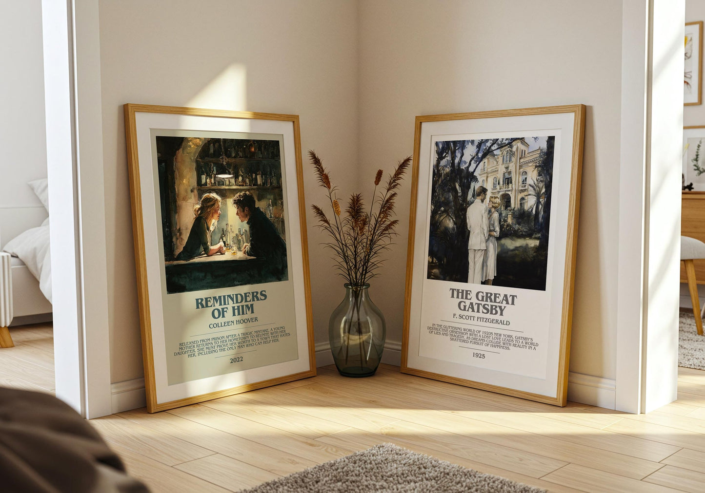Reminders of Him bookish poster paired in gallery wall – literary art prints