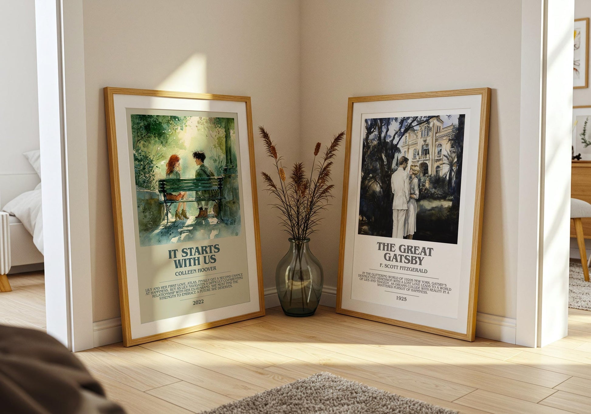 It Starts With Us bookish poster paired in gallery wall – literary art prints