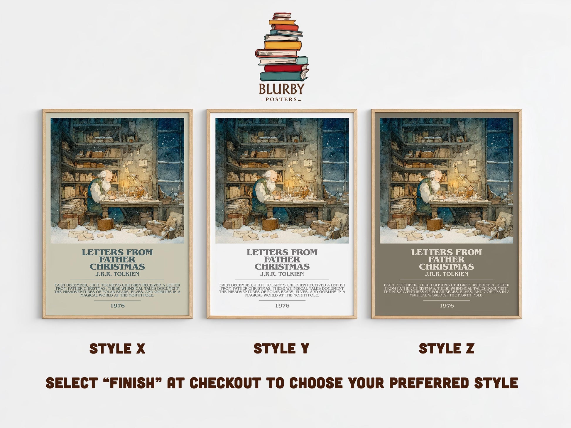 Letters From Father Christmas by J. R. R. Tolkien | Book Poster | Literary Art Gift For Book Lover | Novel Inspired Wall Art | Free Delivery