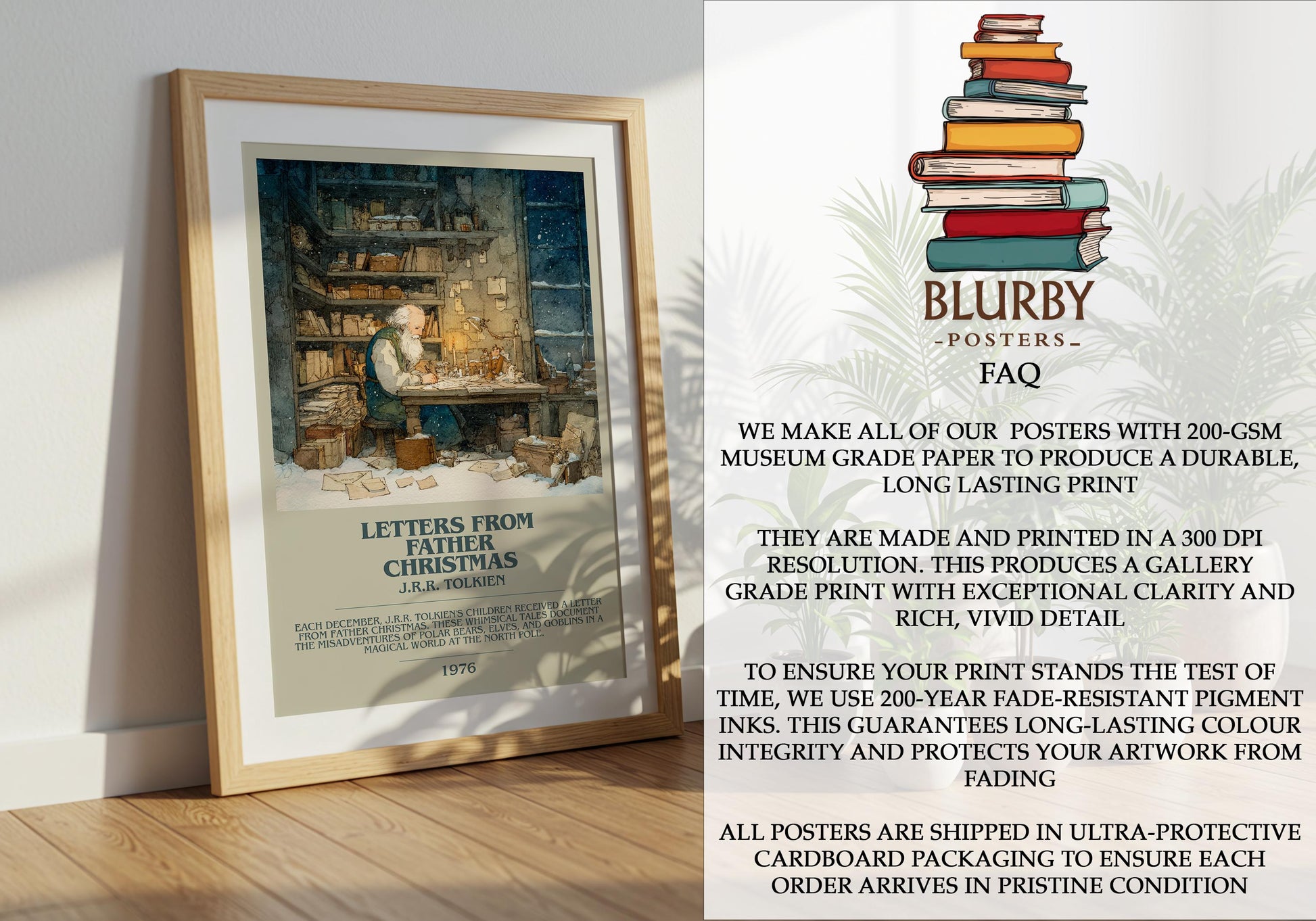 Letters From Father Christmas by J. R. R. Tolkien | Book Poster | Literary Art Gift For Book Lover | Novel Inspired Wall Art | Free Delivery
