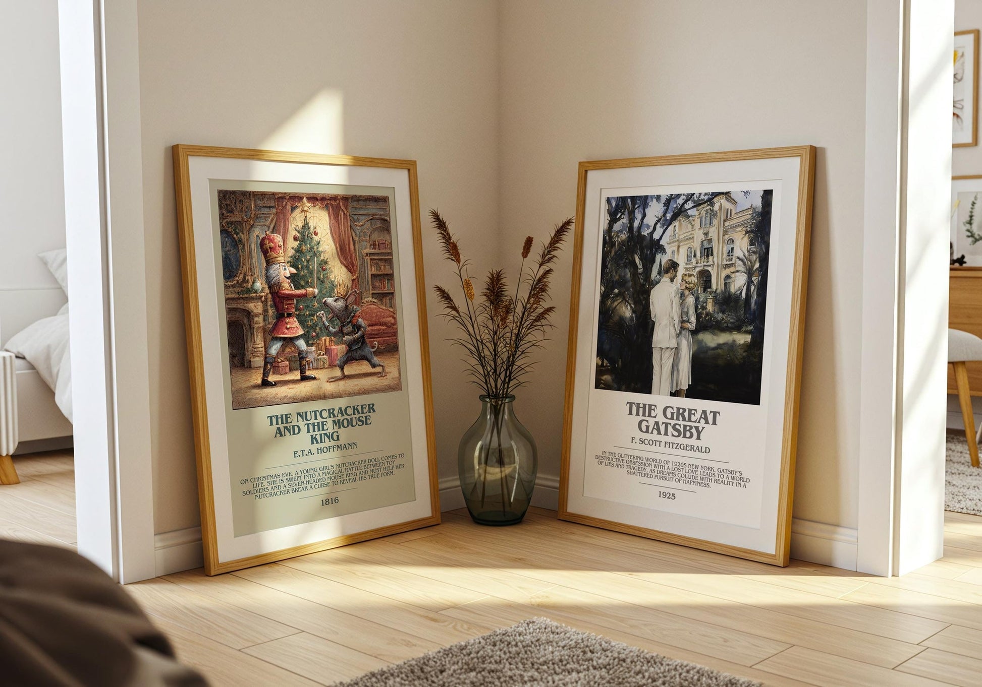 Nutcracker and the Mouse King bookish poster paired in gallery wall – literary art prints