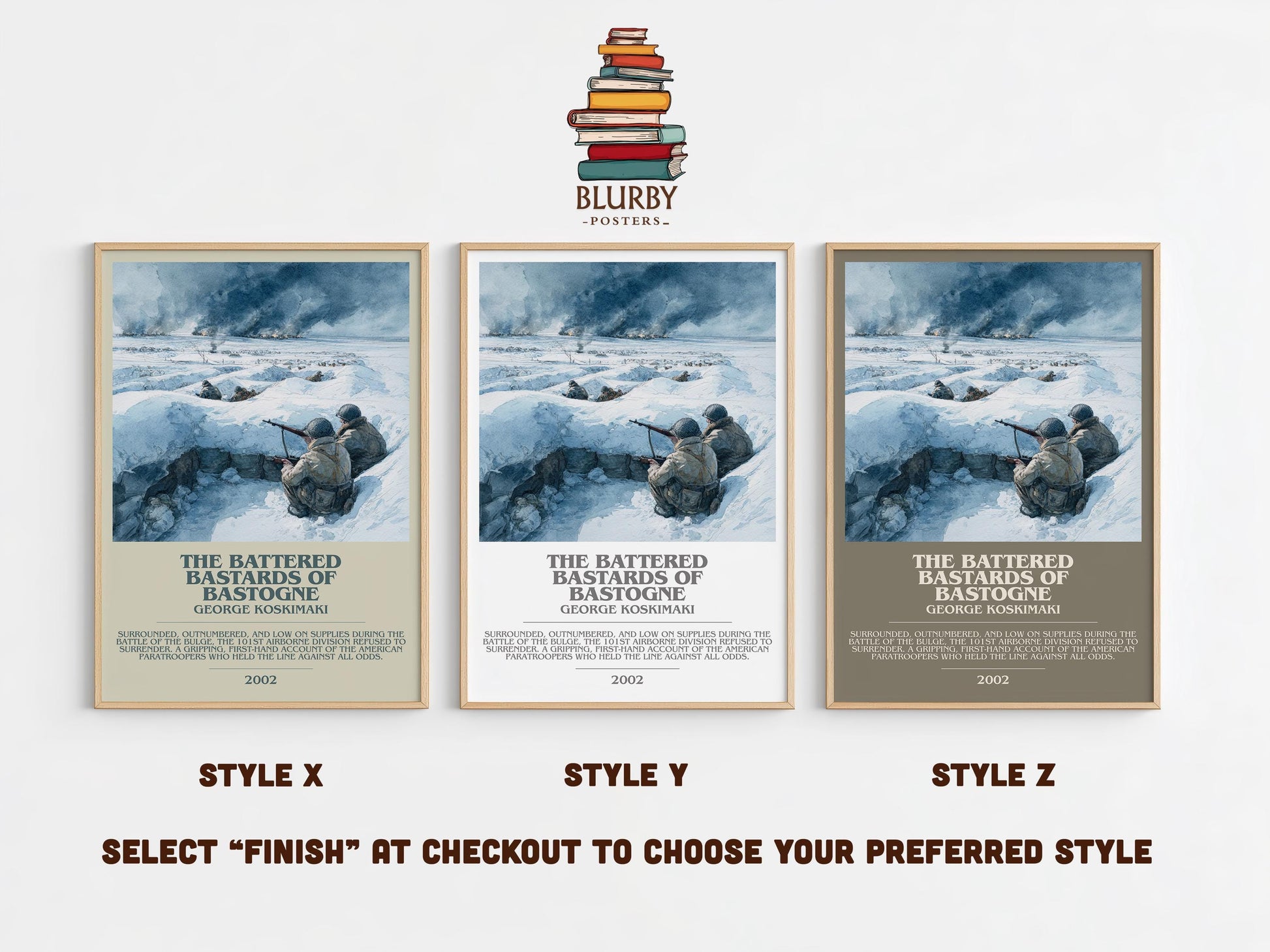 The Battered Bastards Of Bastogne bookish poster colour and style options – George Koskimaki book art