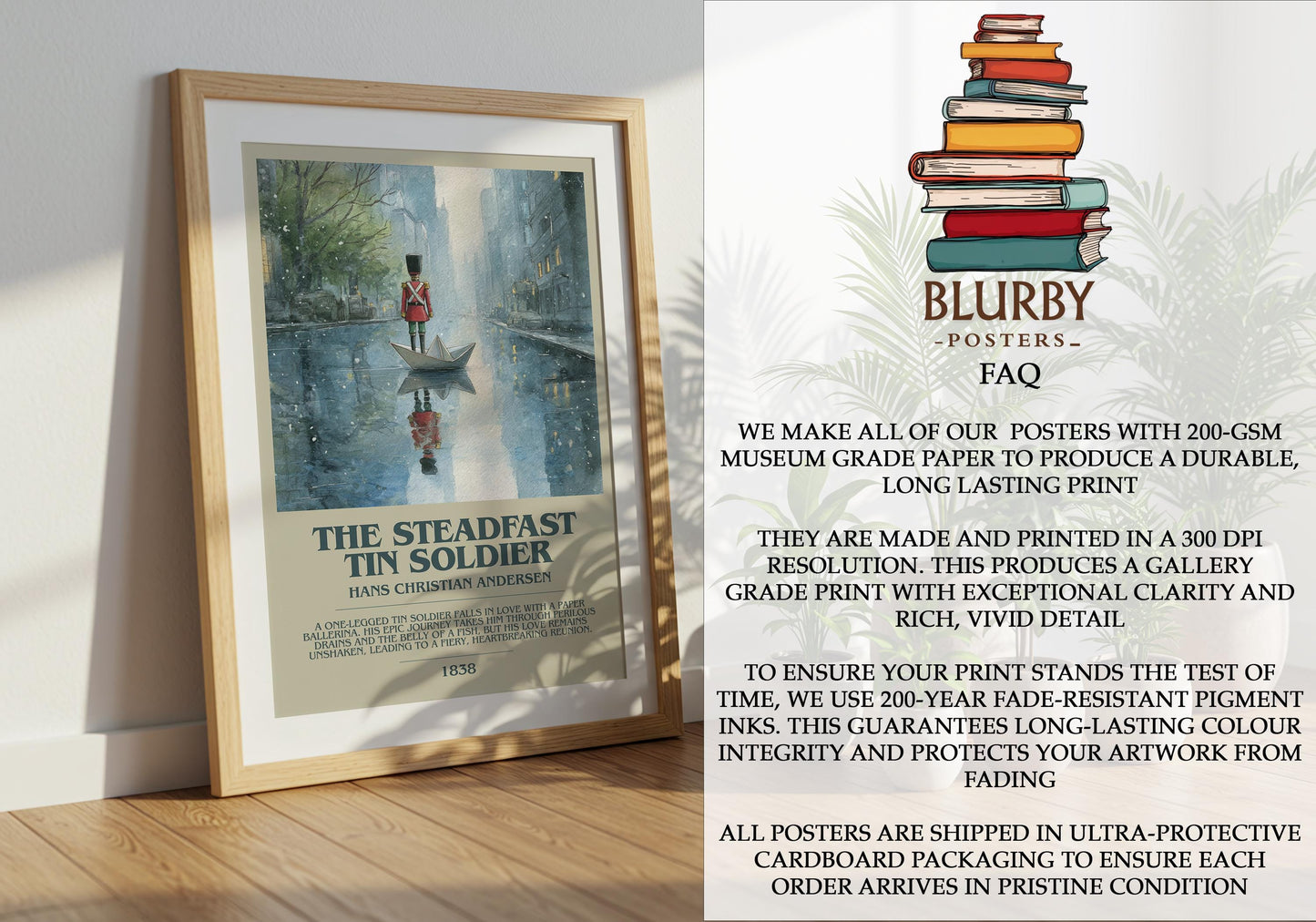 The Steadfast Tin Solider by Hans Christian Andersen | Book Poster | Literary Art Gift For Book Lover | Novel Inspired Wall Art