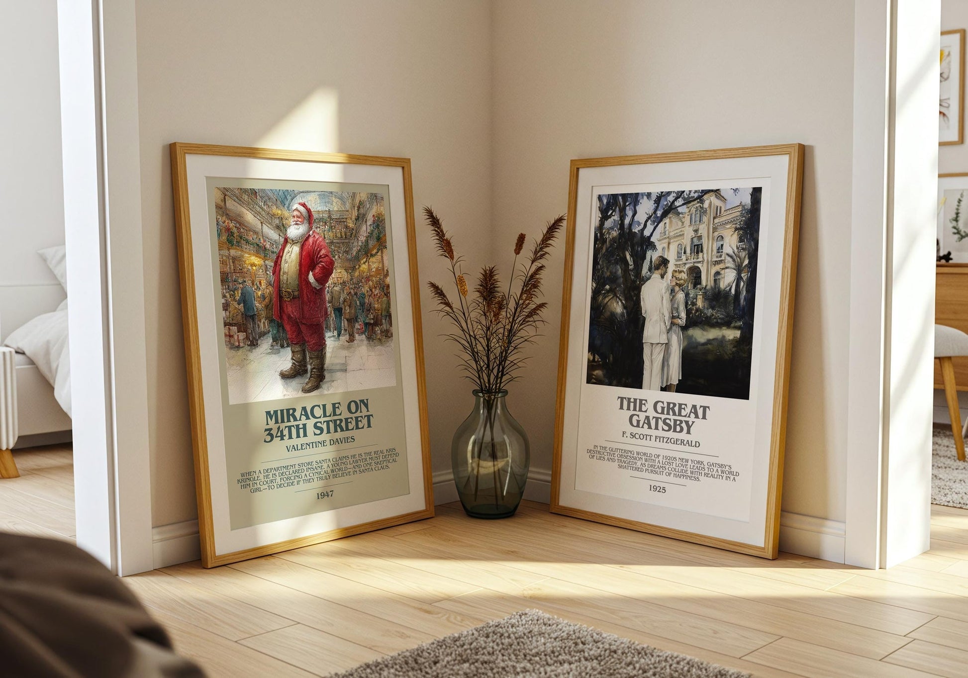 Miracle On 34th Street bookish poster paired in gallery wall – literary art prints