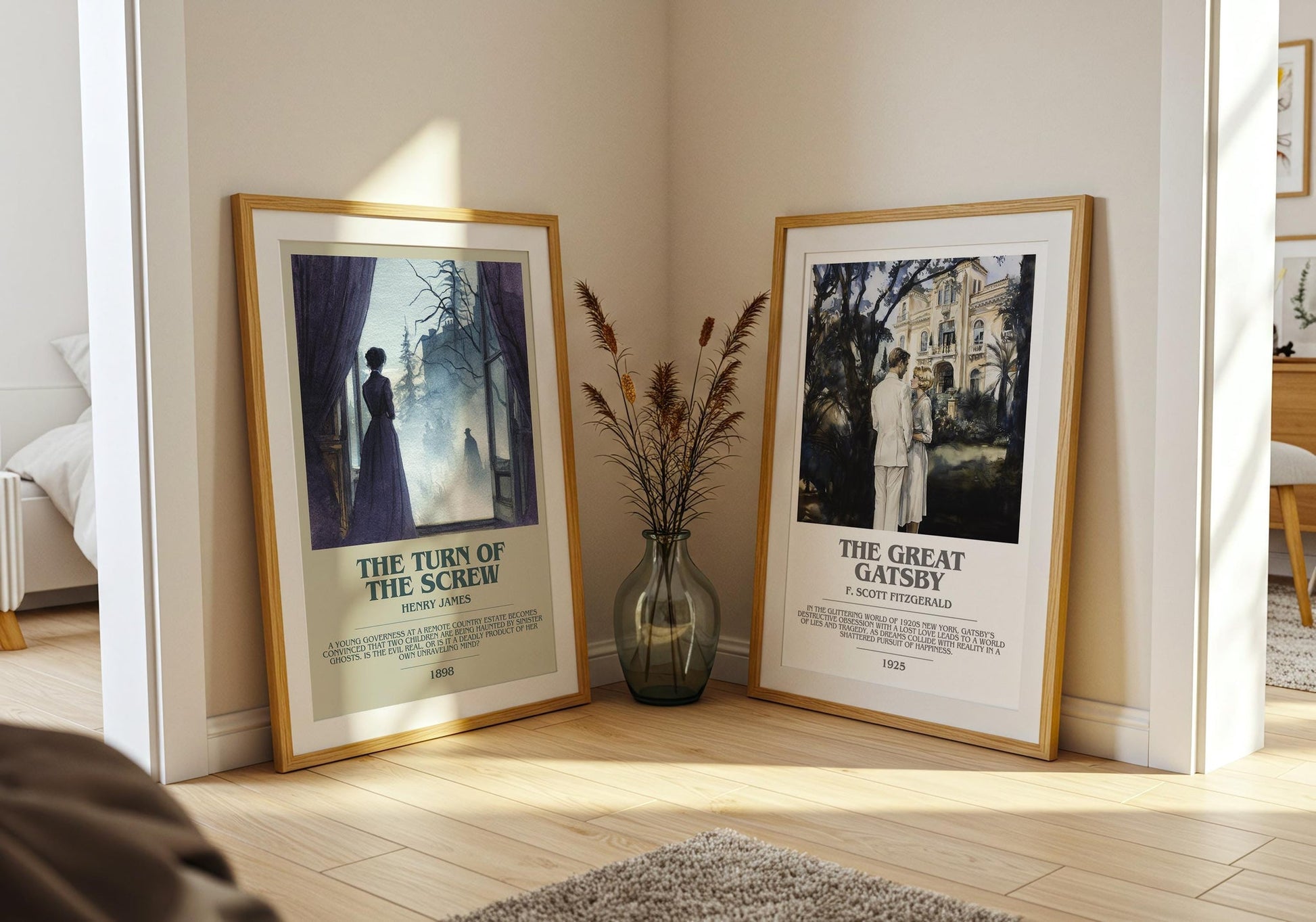 The Turn of the Screw bookish poster paired in gallery wall – literary art prints