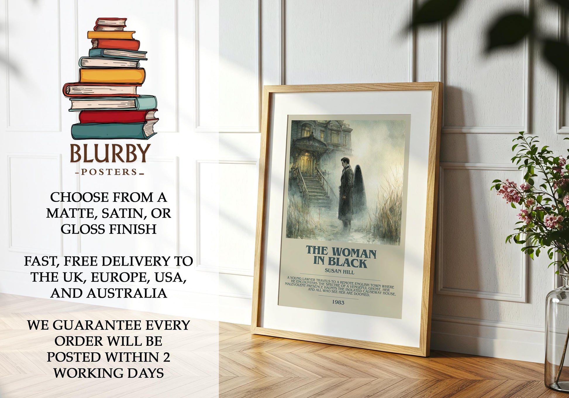 The Woman in Black by Susan Hill | Book Poster | Literary Art Gift For Book Lover | Novel Inspired Wall Art