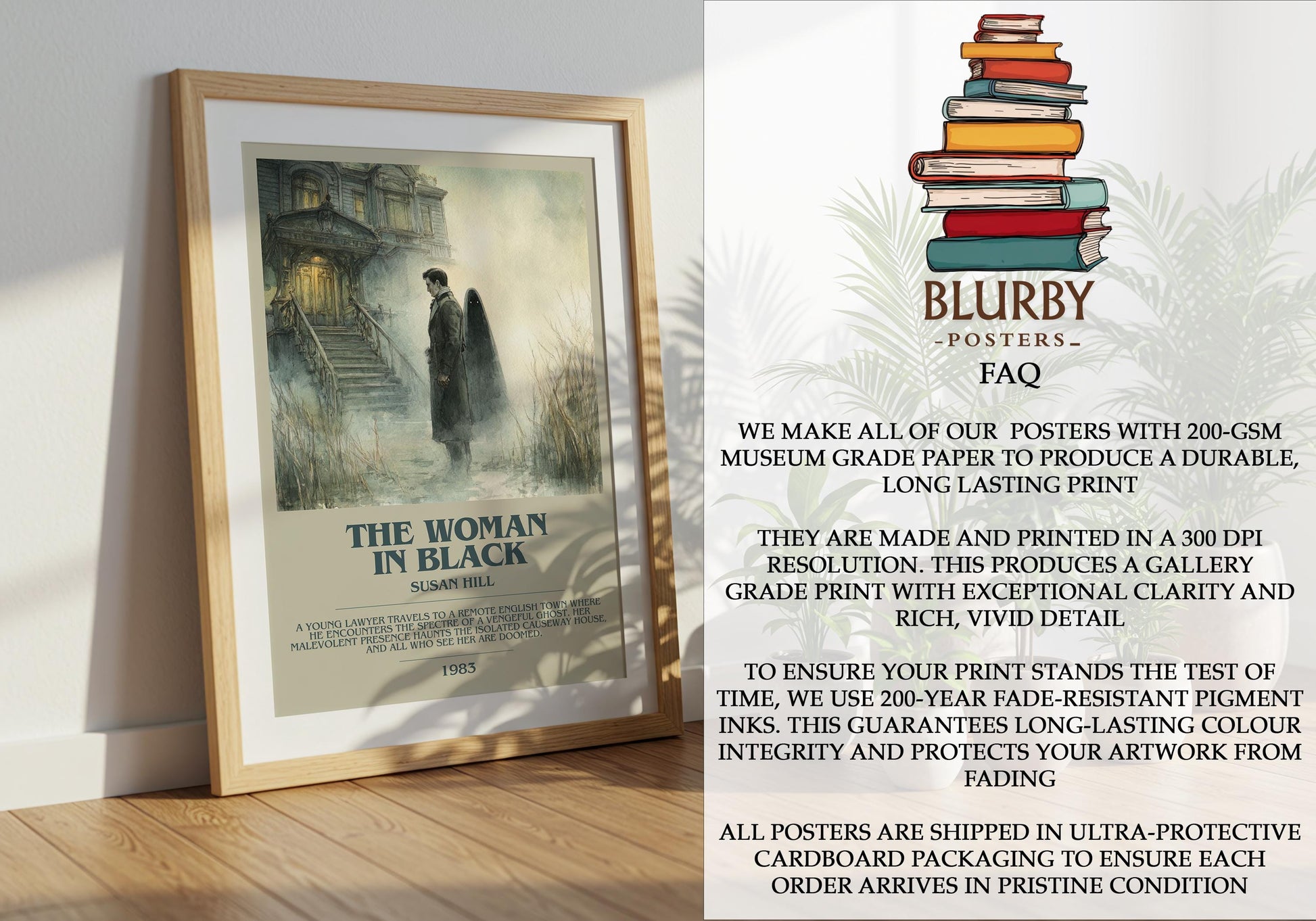 The Woman in Black by Susan Hill | Book Poster | Literary Art Gift For Book Lover | Novel Inspired Wall Art