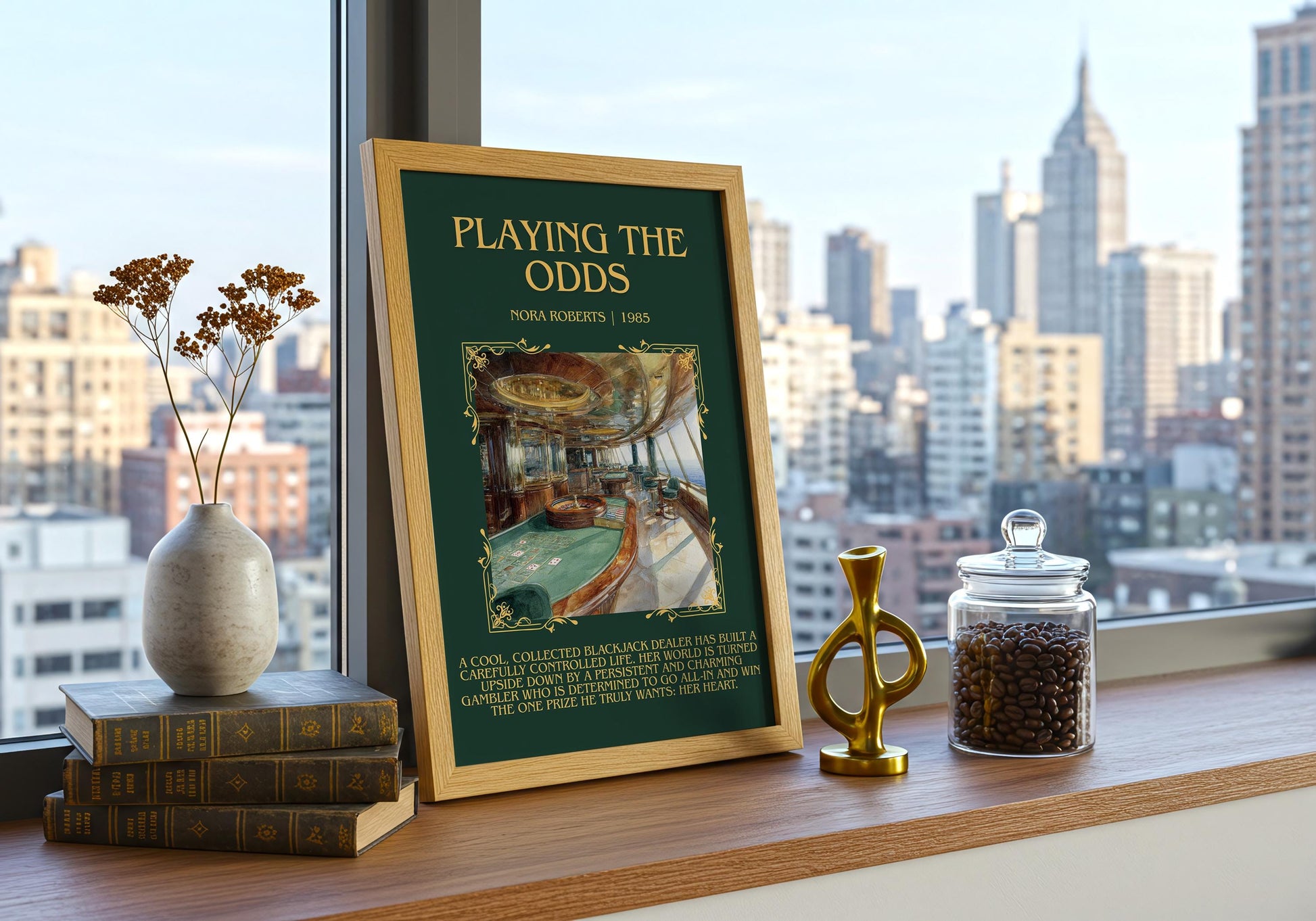 Playing The Odds by Nora Roberts | Book Poster | Literary Art Gift For Book Lover | Novel Inspired Wall Art | Free Delivery