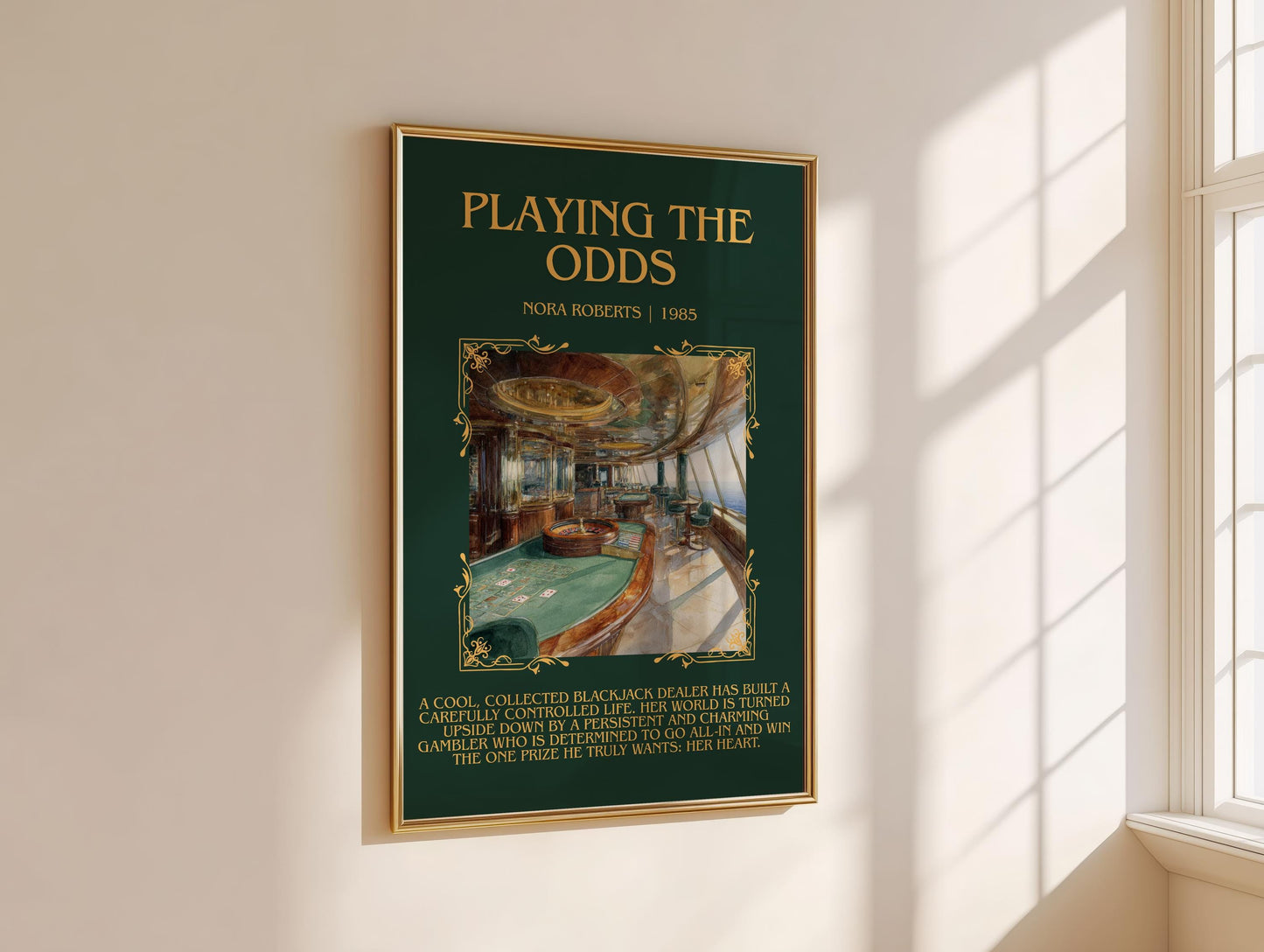 Playing The Odds by Nora Roberts | Book Poster | Literary Art Gift For Book Lover | Novel Inspired Wall Art | Free Delivery