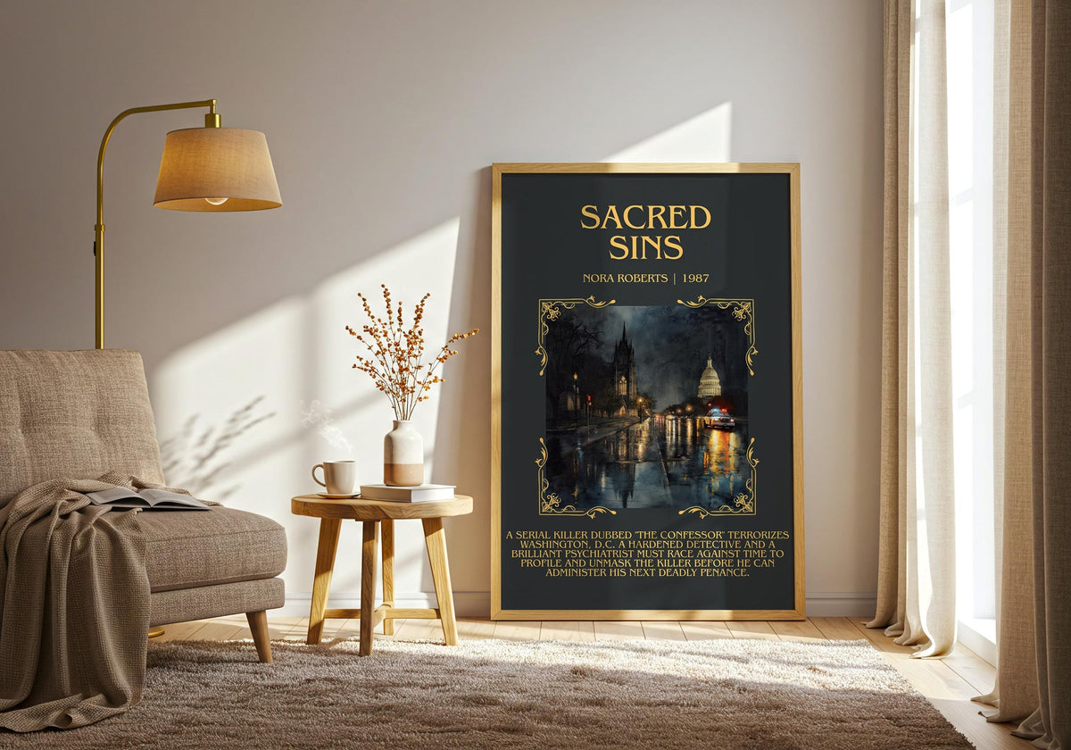 Sacred Sins minimalist poster paper finish options – matte satin gloss