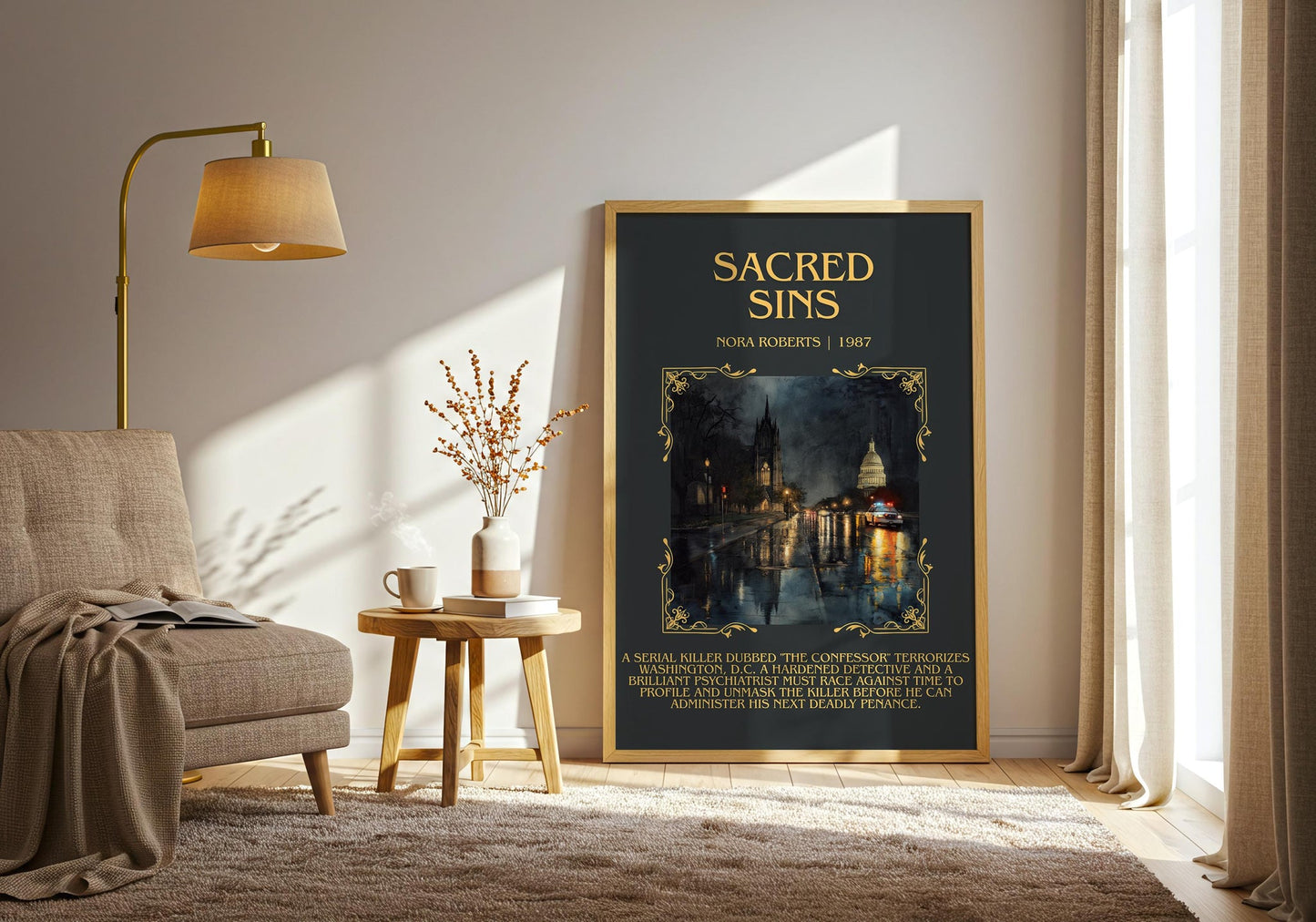 Sacred Sins minimalist poster paper finish options – matte satin gloss